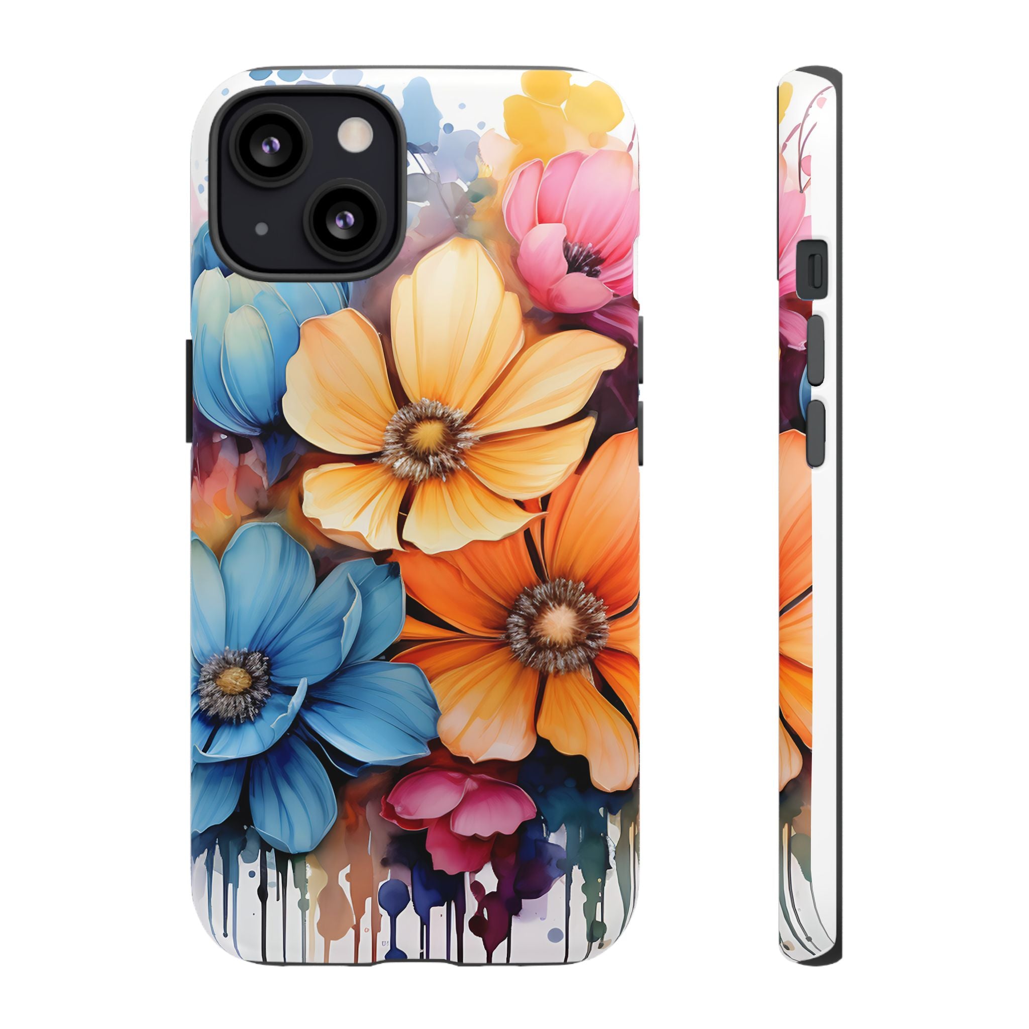 Vibrant Floral Watercolor iPhone Case - Hexagon Stone