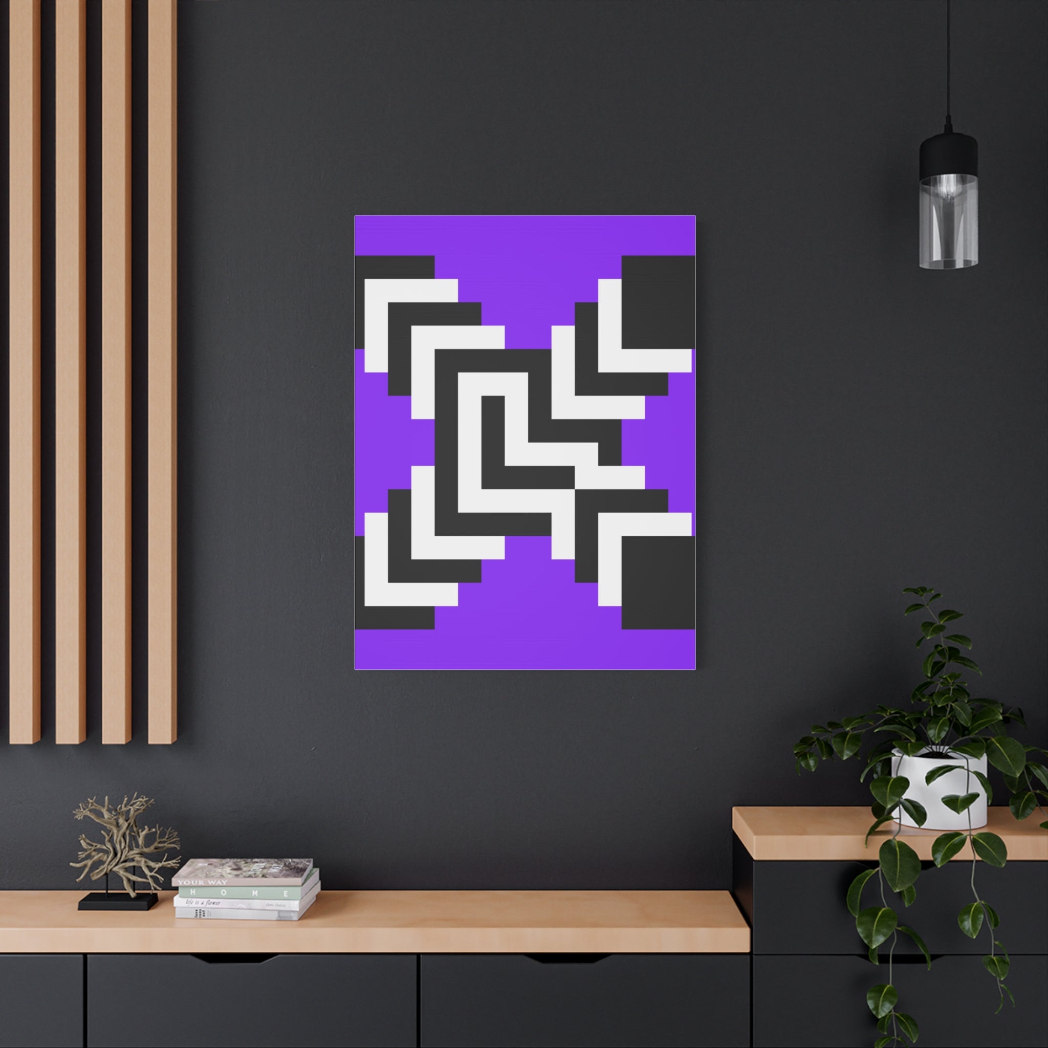 Purple Pixel Art Geometric Canvas