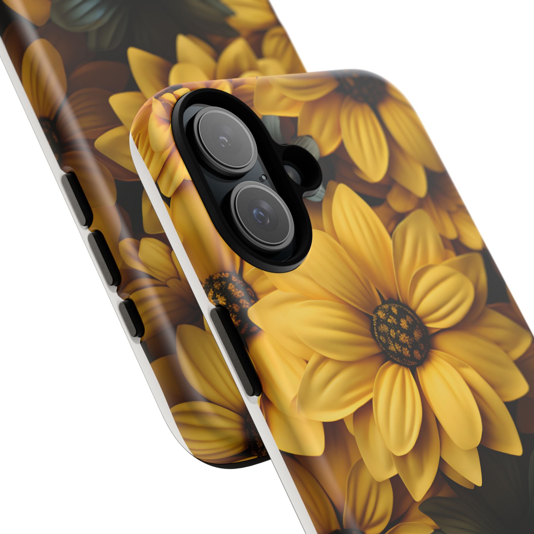 Golden Bloom Hexagon iPhone Case - Rugged Texture