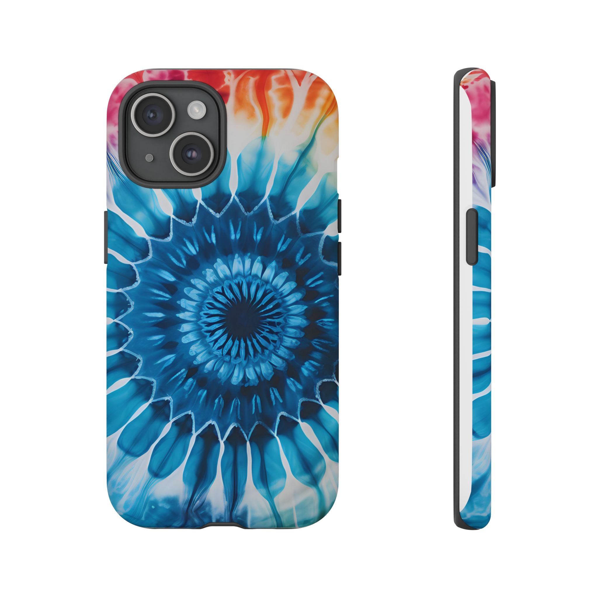 Cosmic Mandala Tie-Dye iPhone Case - Rugged Hexagon Stone