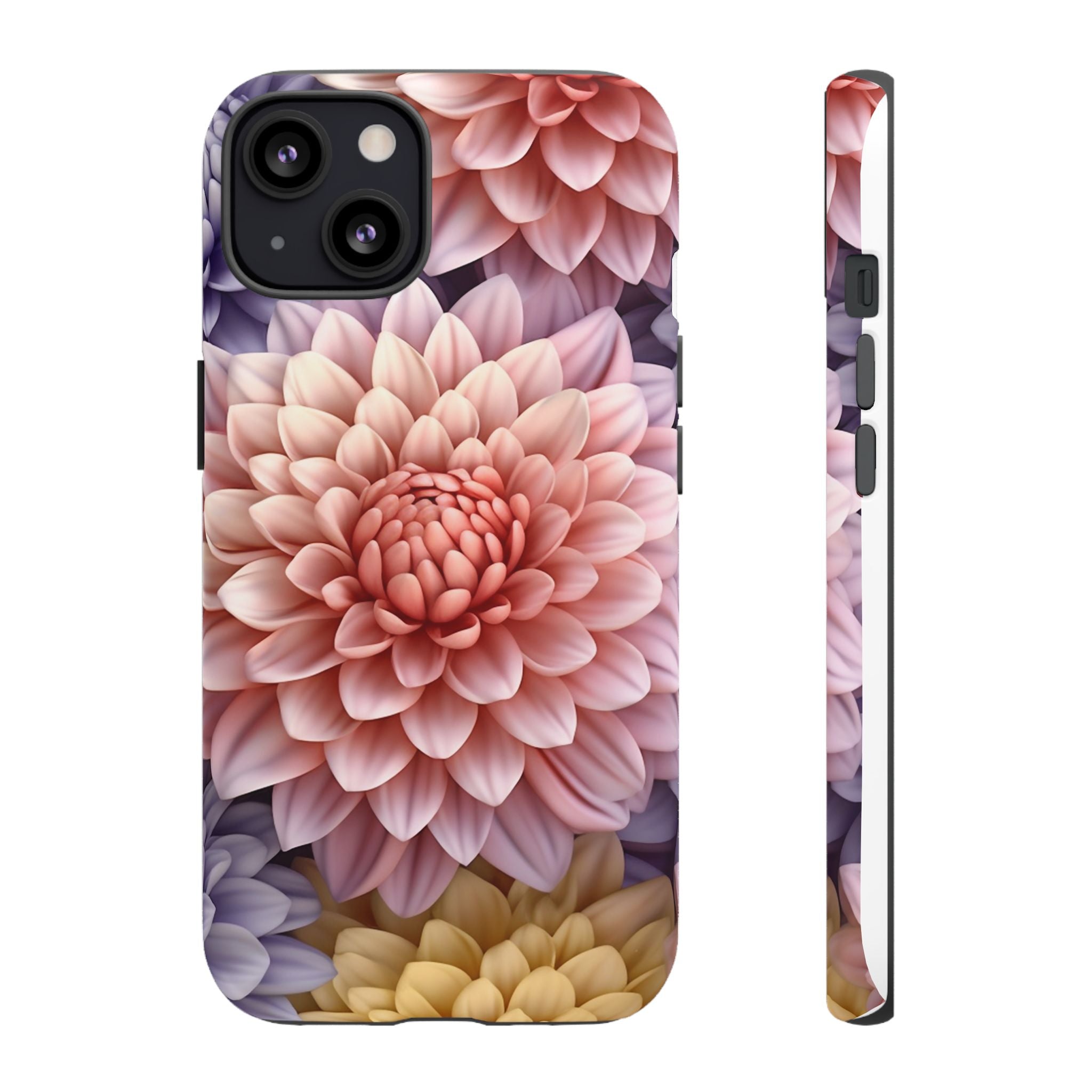 Dahlia Bloom Hexagon Stone iPhone Case