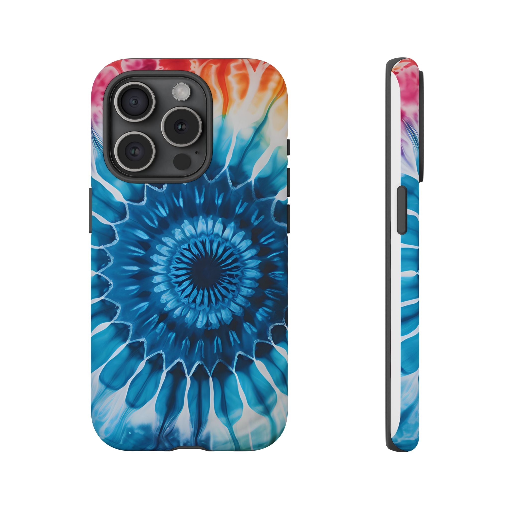 Cosmic Mandala Tie-Dye iPhone Case - Rugged Hexagon Stone