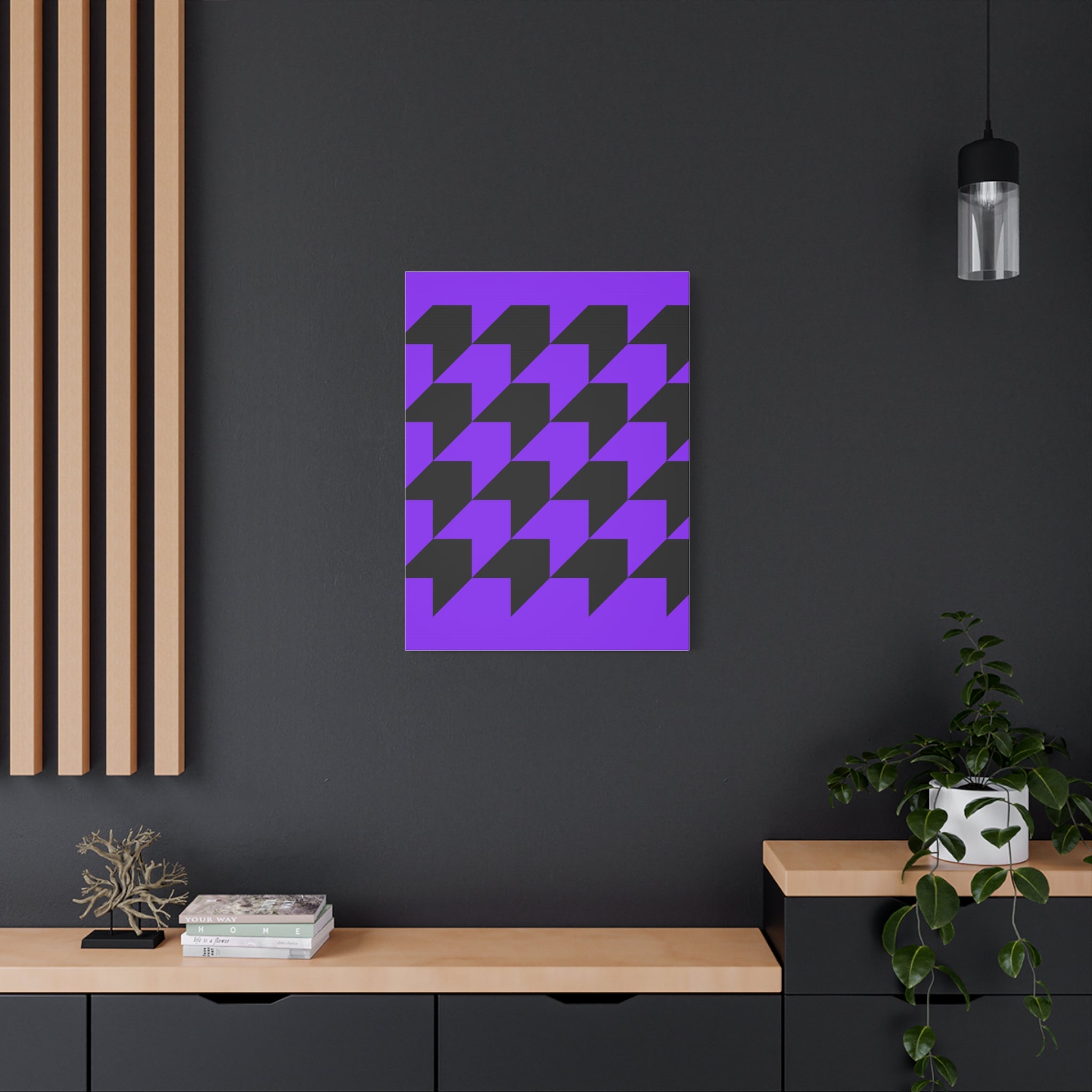 Geometric Purple Arrow Canvas Art