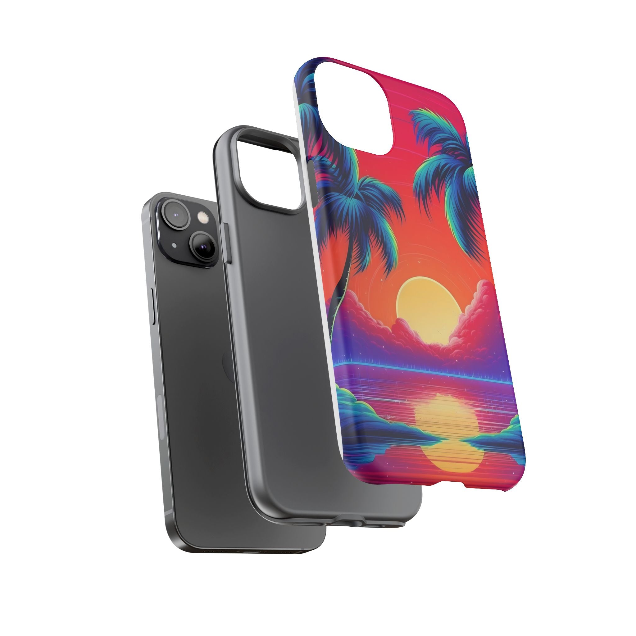 Sunset Palm Hexagon iPhone Case - Rugged