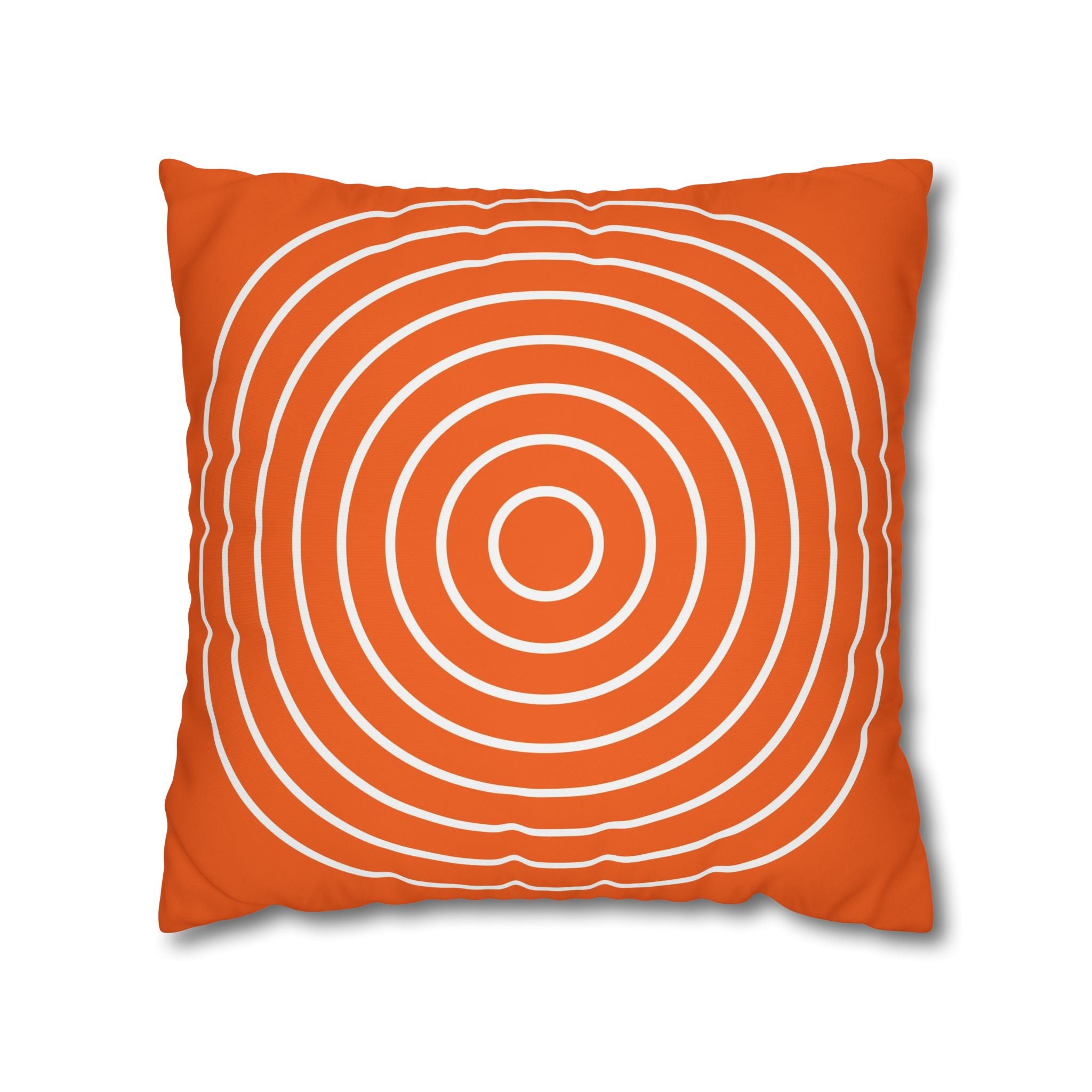 Orange & White Concentric Circles Pillowcase