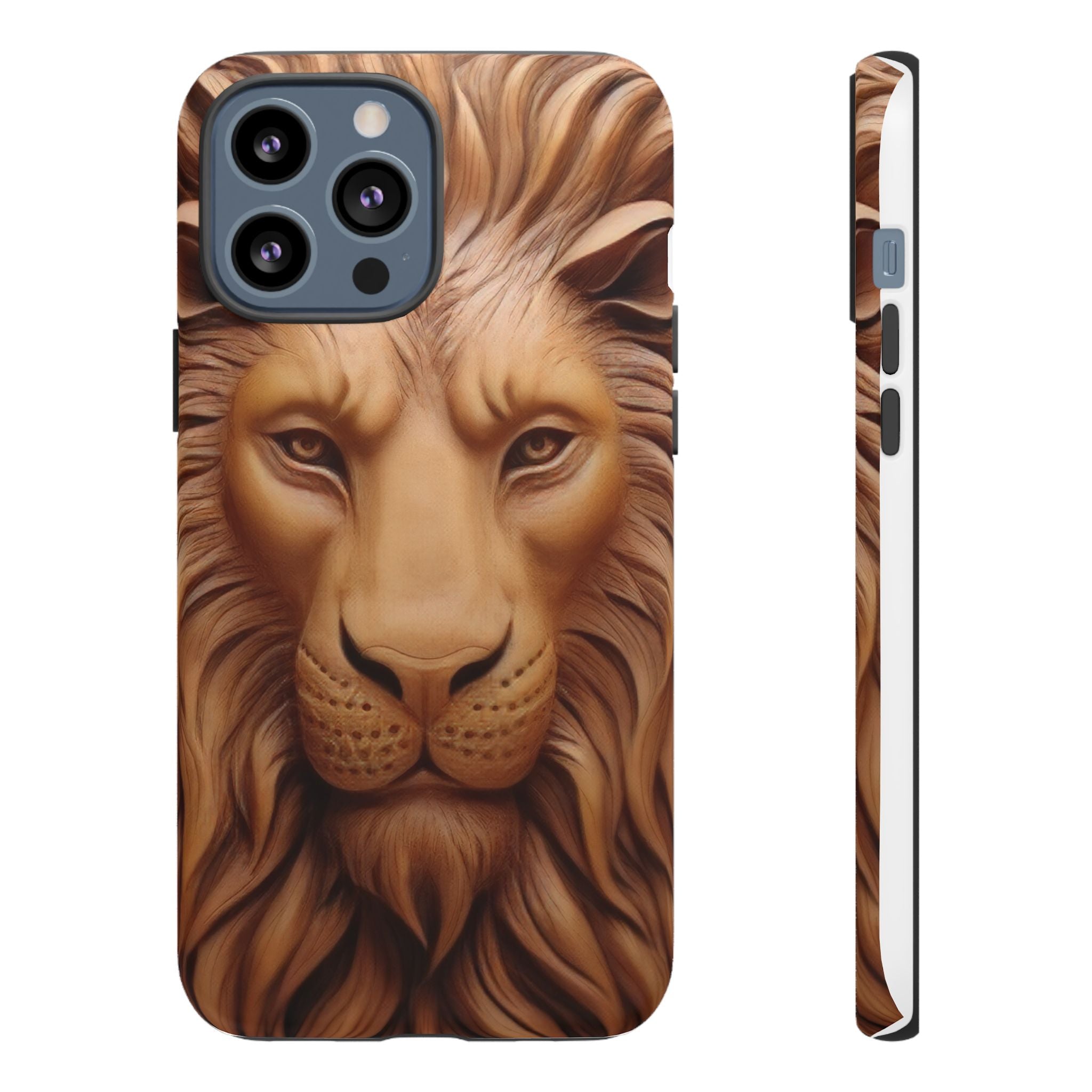 Majestic Lion Head Hexagon Stone iPhone Case