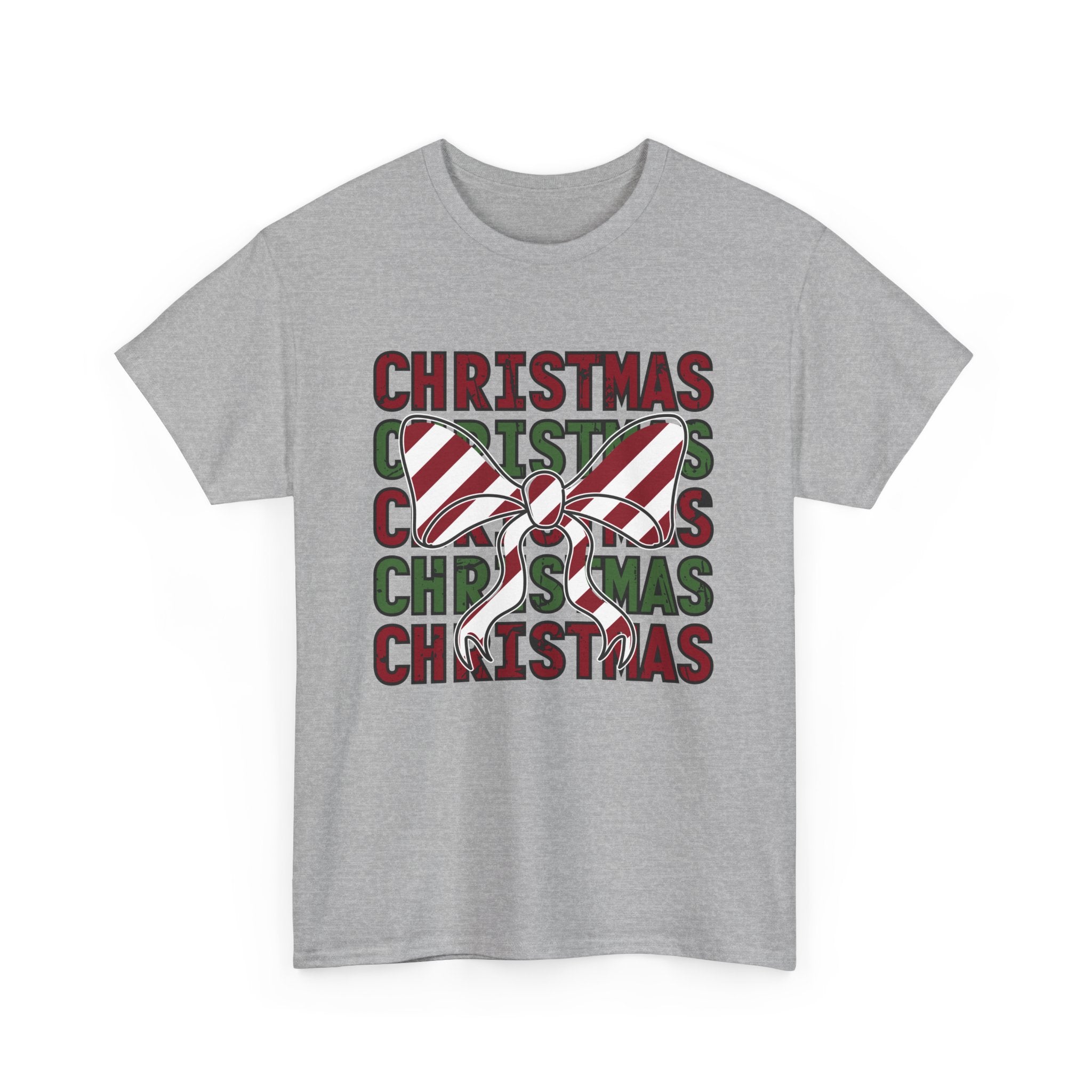 Candy Cane Bow Christmas T-Shirt