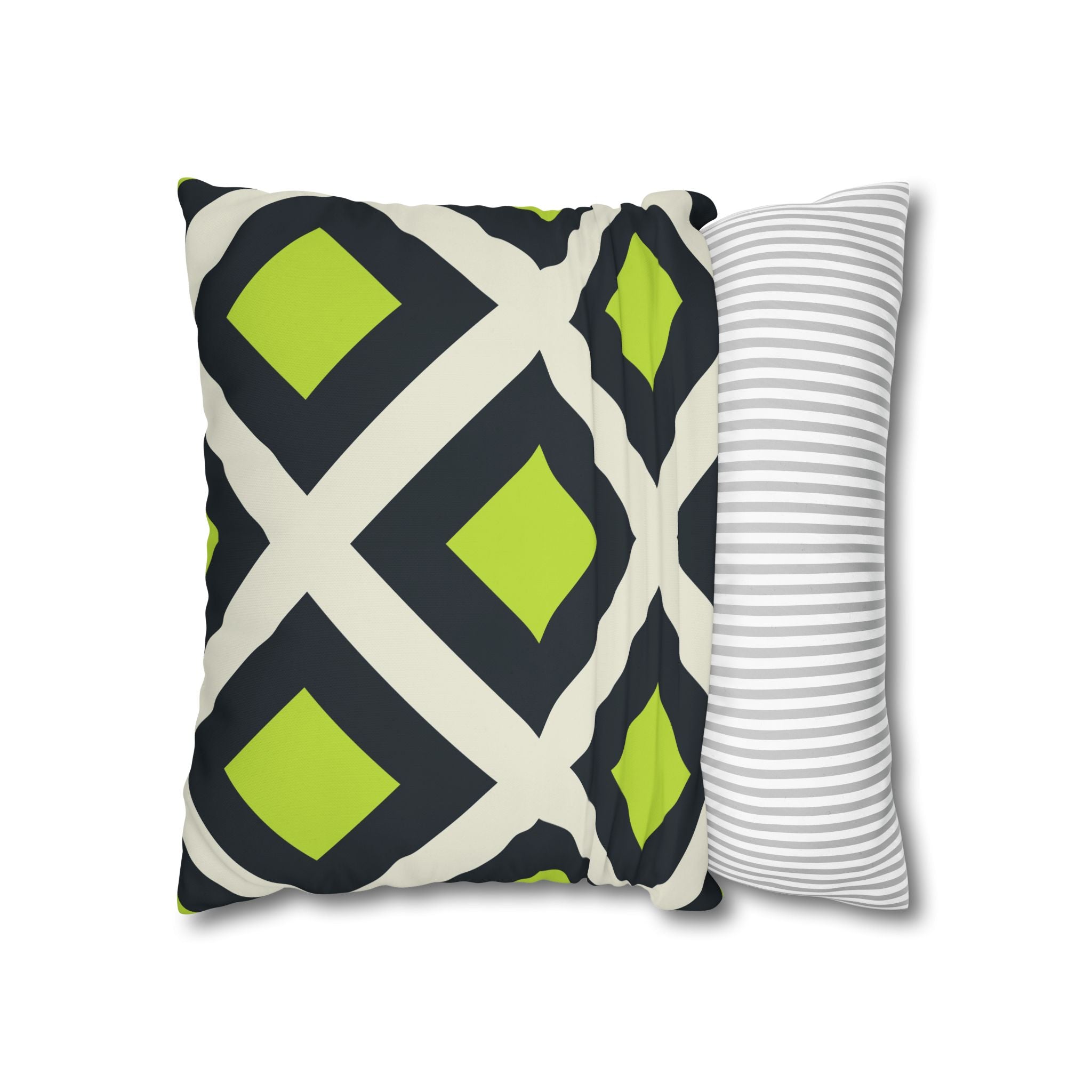 Geometric Teal & Lime Green Pillowcase