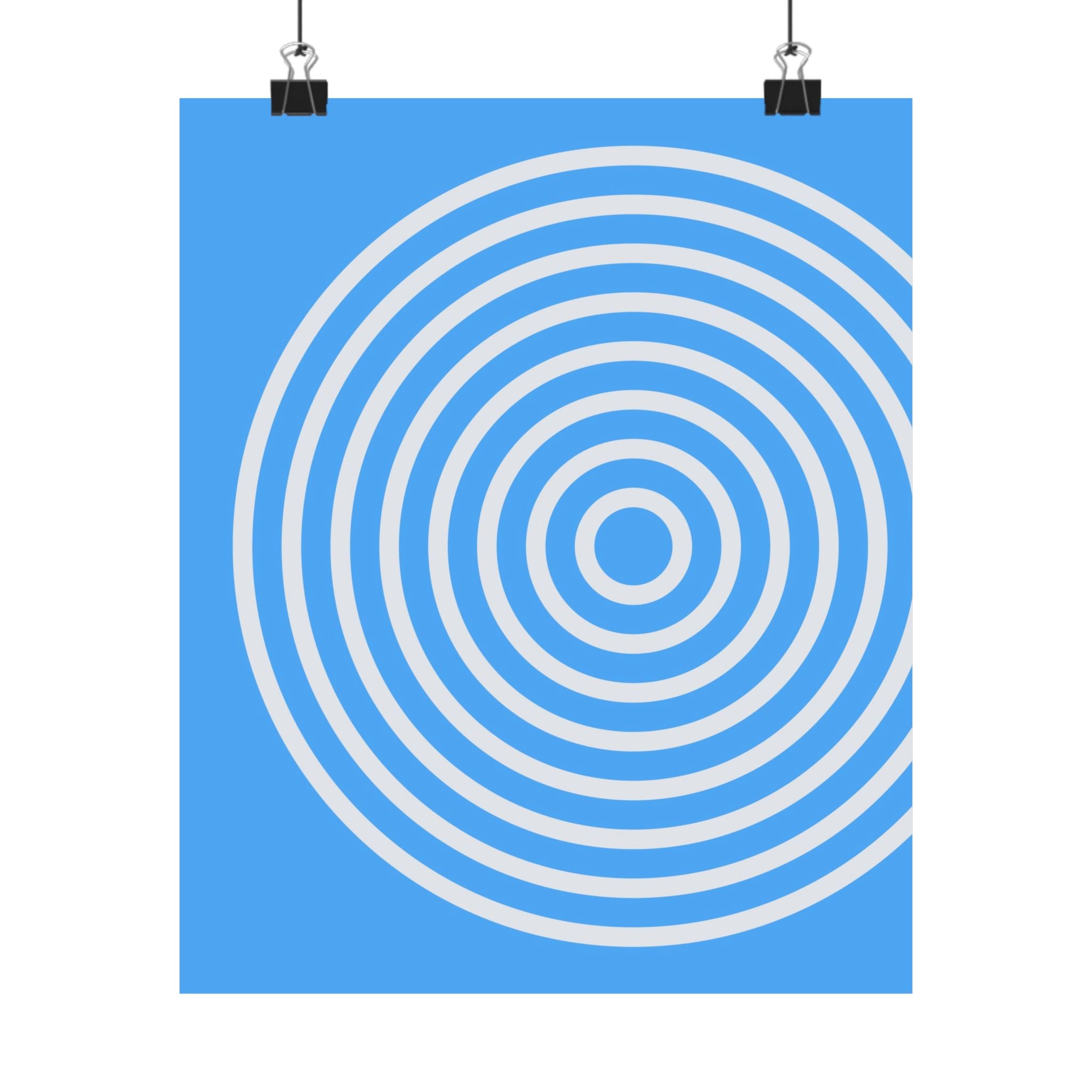 Minimalist Blue Circle Ripple Poster