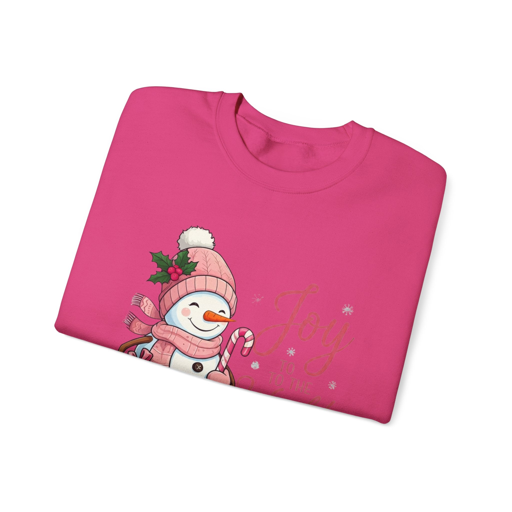 Pink Snowman Joy Christmas Sweatshirt