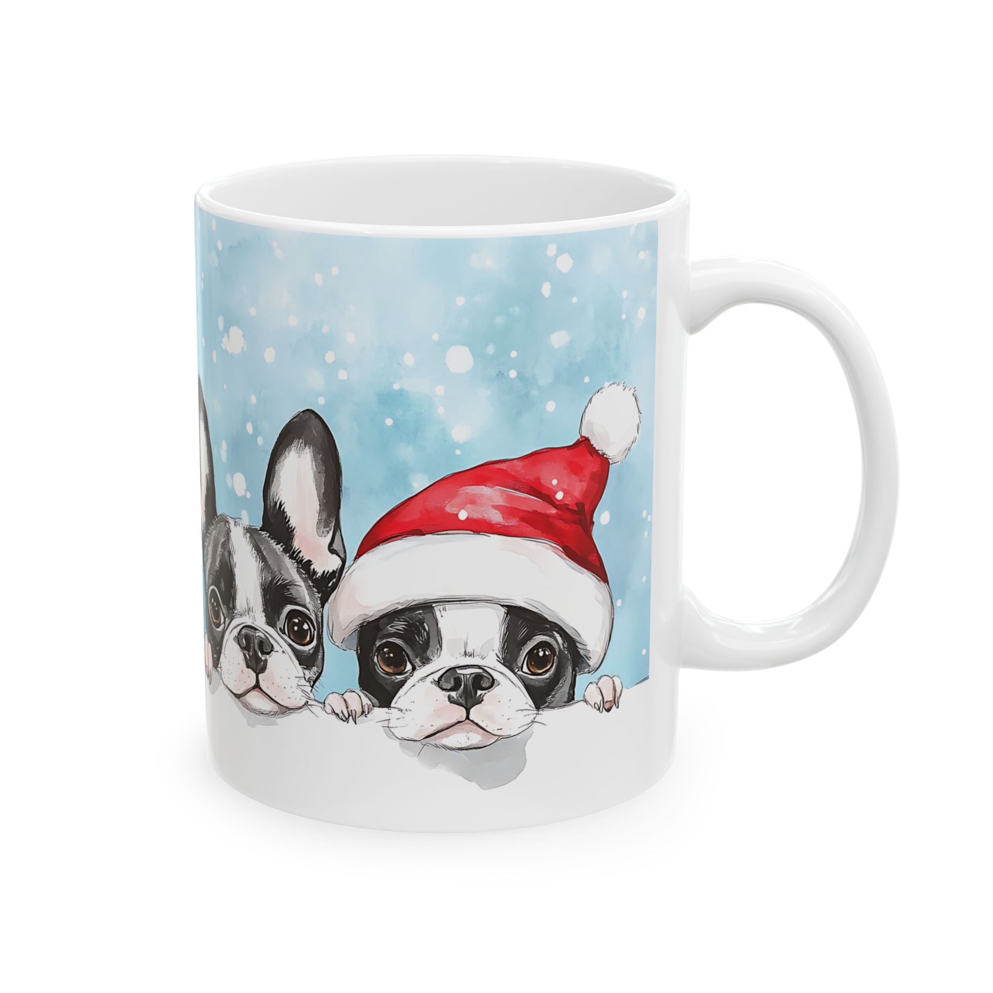 Boston Terrier Puppies Christmas Mug