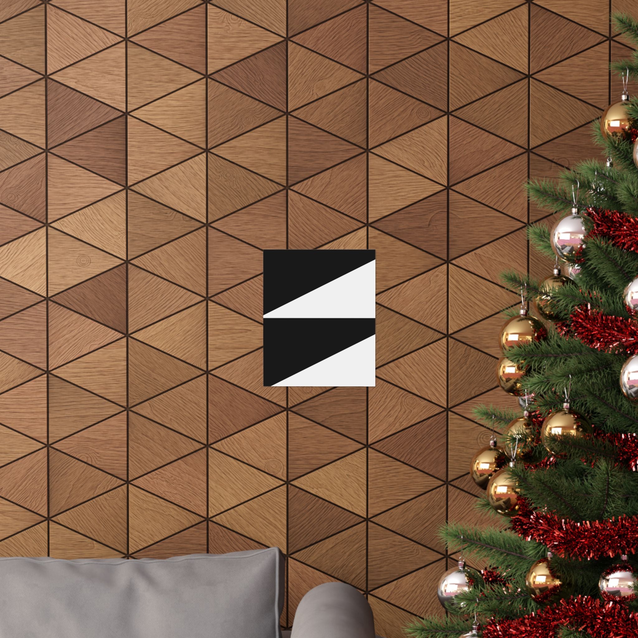 Geometric Black Triangle Wall Art Poster