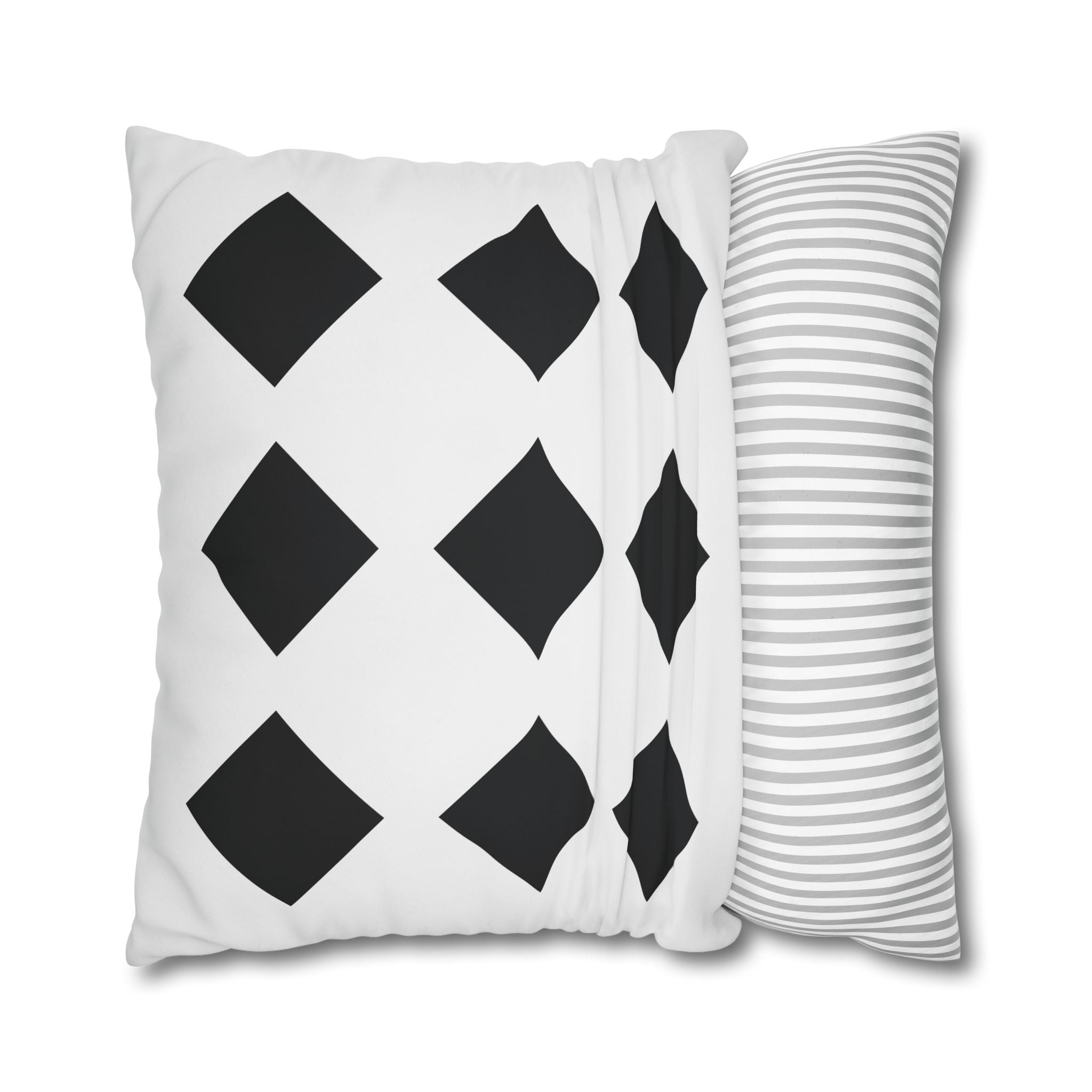 Black Diamond Grid Pillowcase - Geometric Design