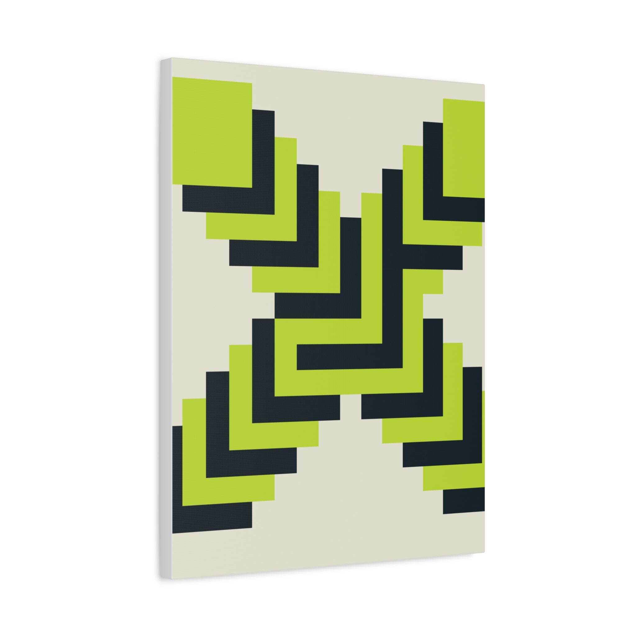 Geometric X Canvas Art - Teal & Lime