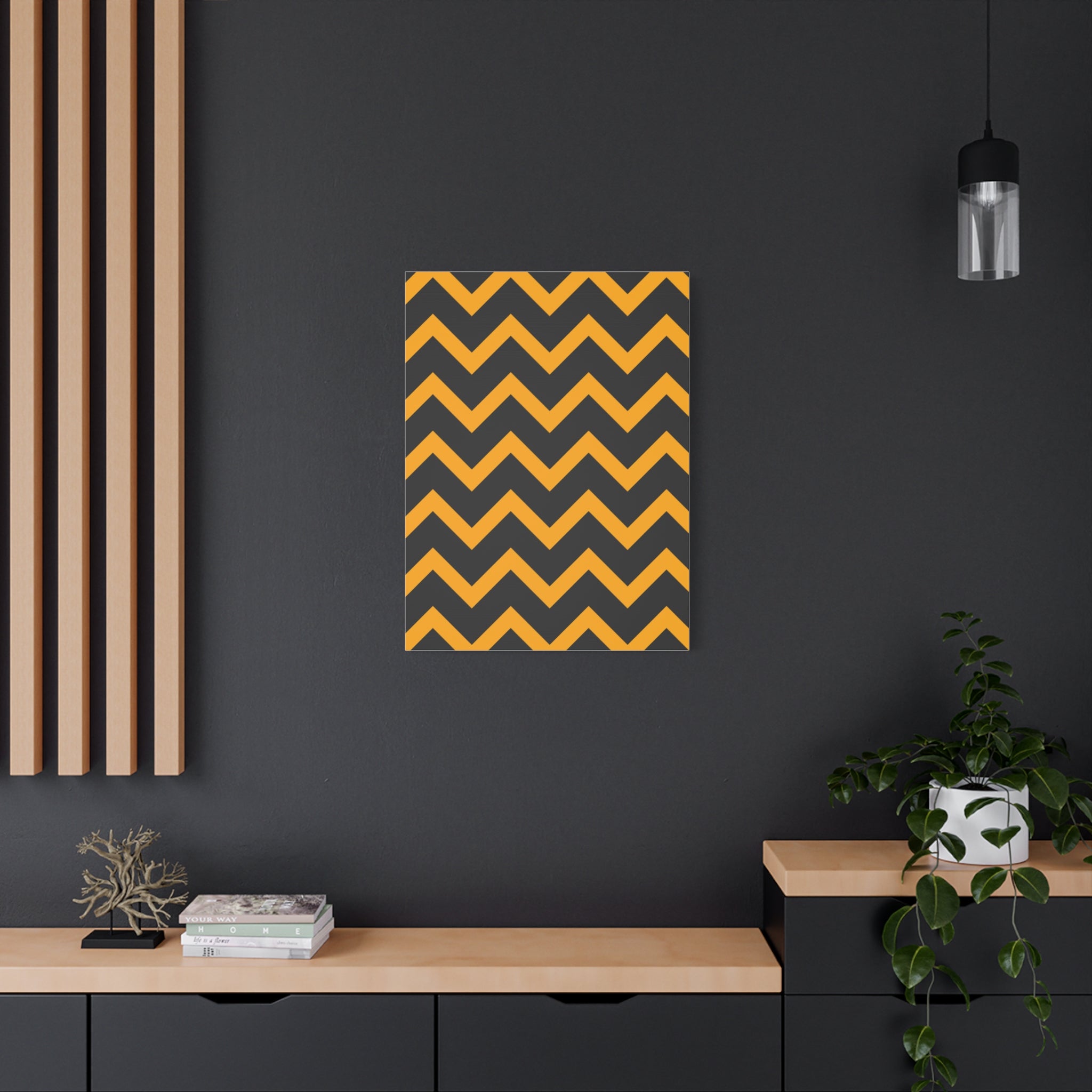 Bold Zigzag Geometric Canvas Art