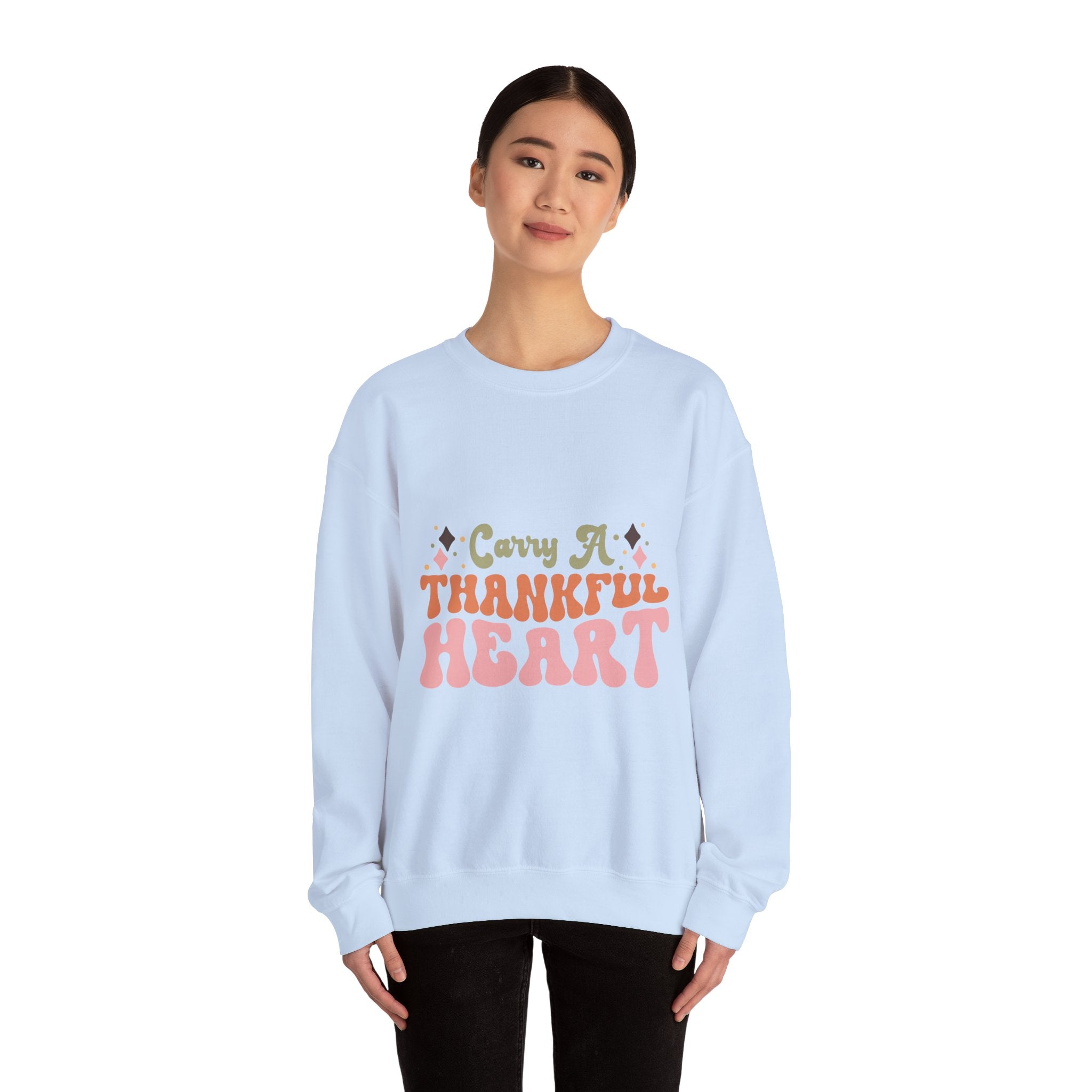 Carry A Thankful Heart Retro Thanksgiving Sweatshirt