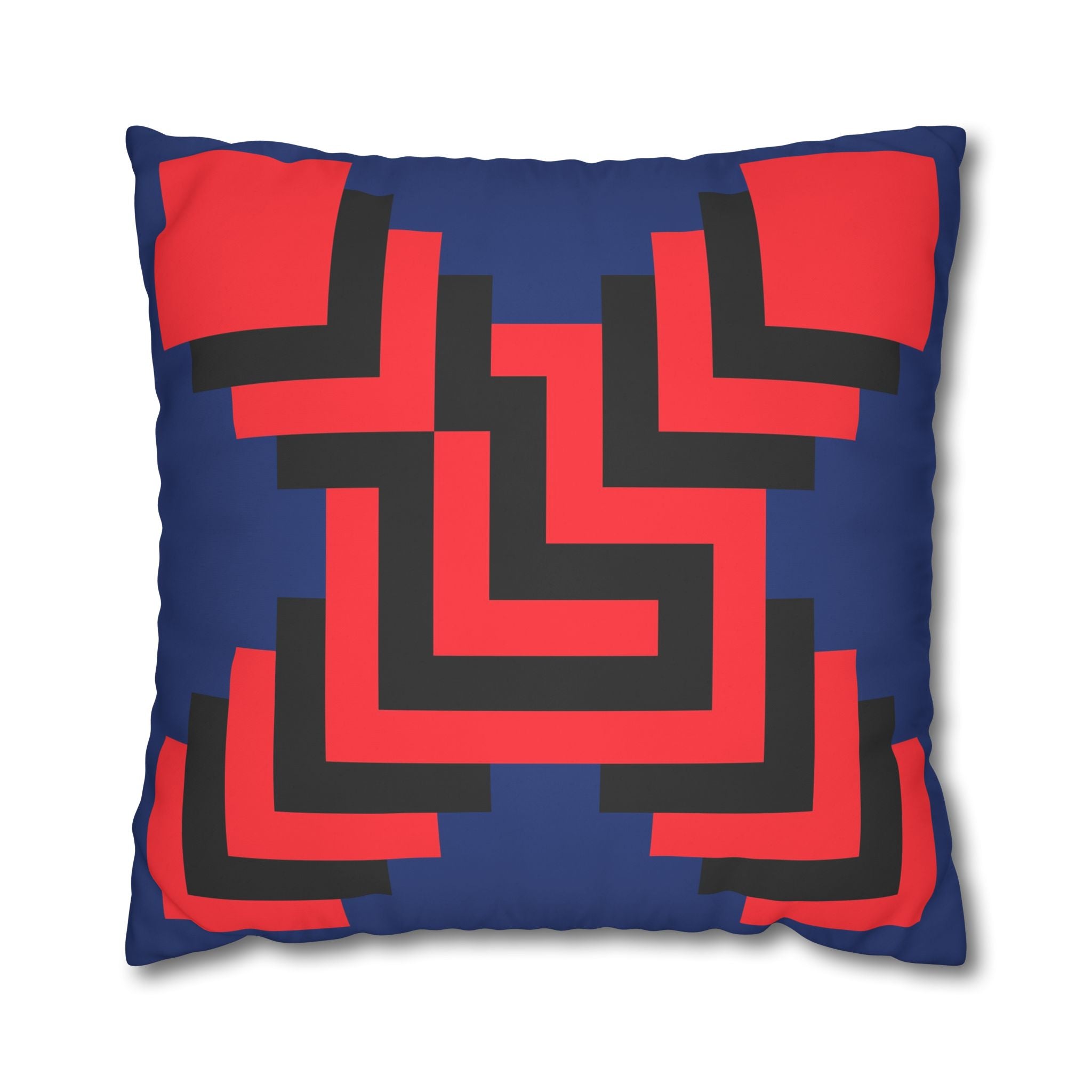 Geometric X Pillowcase - Coral & Black