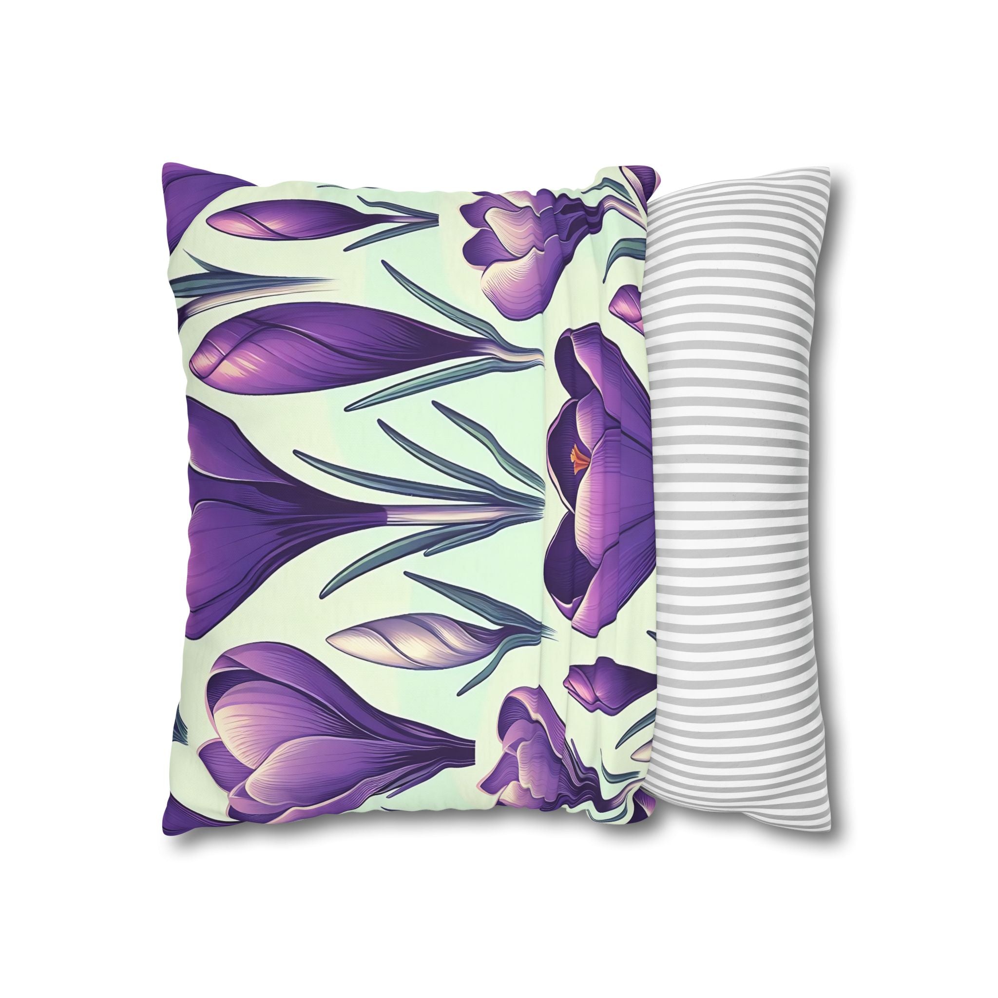 Purple Crocus Floral Pillowcase