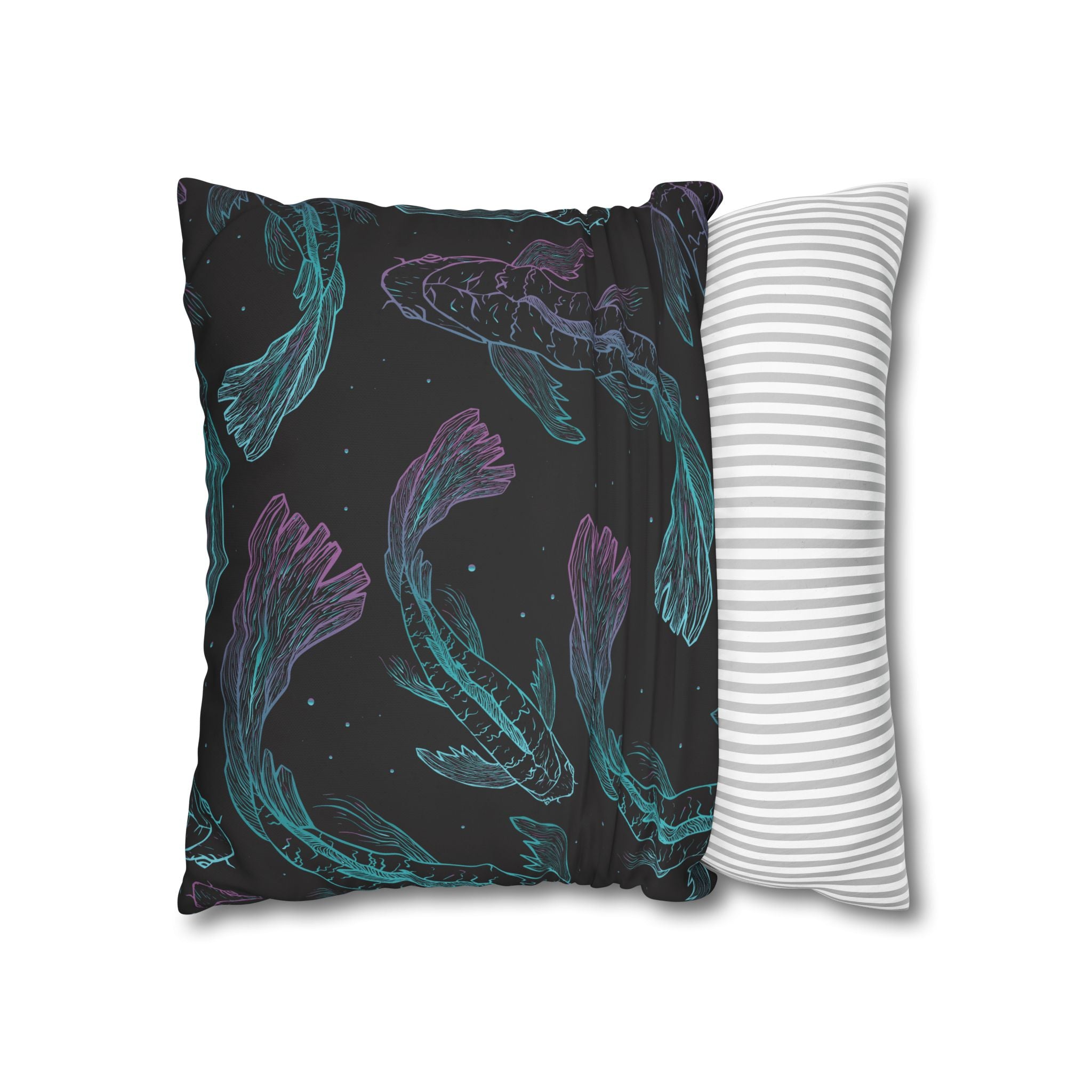 Teal & Purple Koi Fish Pillowcase