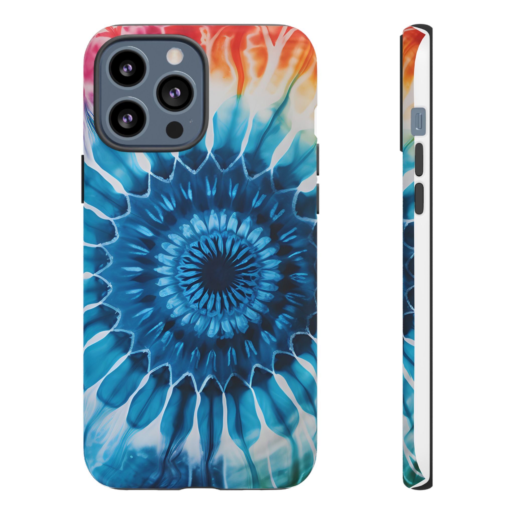 Cosmic Mandala Tie-Dye iPhone Case - Rugged Hexagon Stone