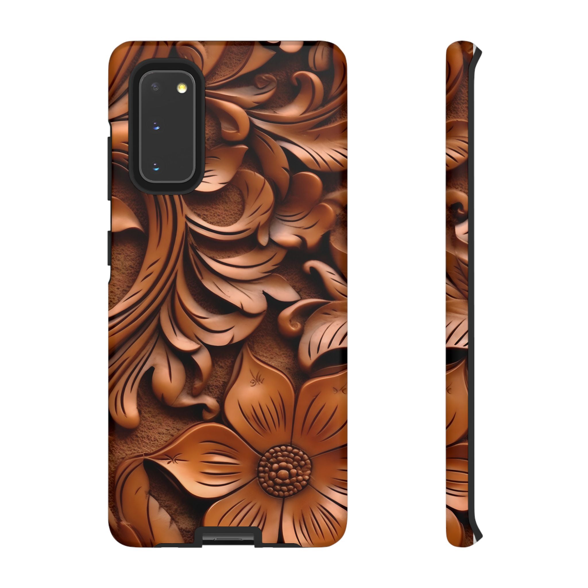 Baroque Floral Wood Samsung Case