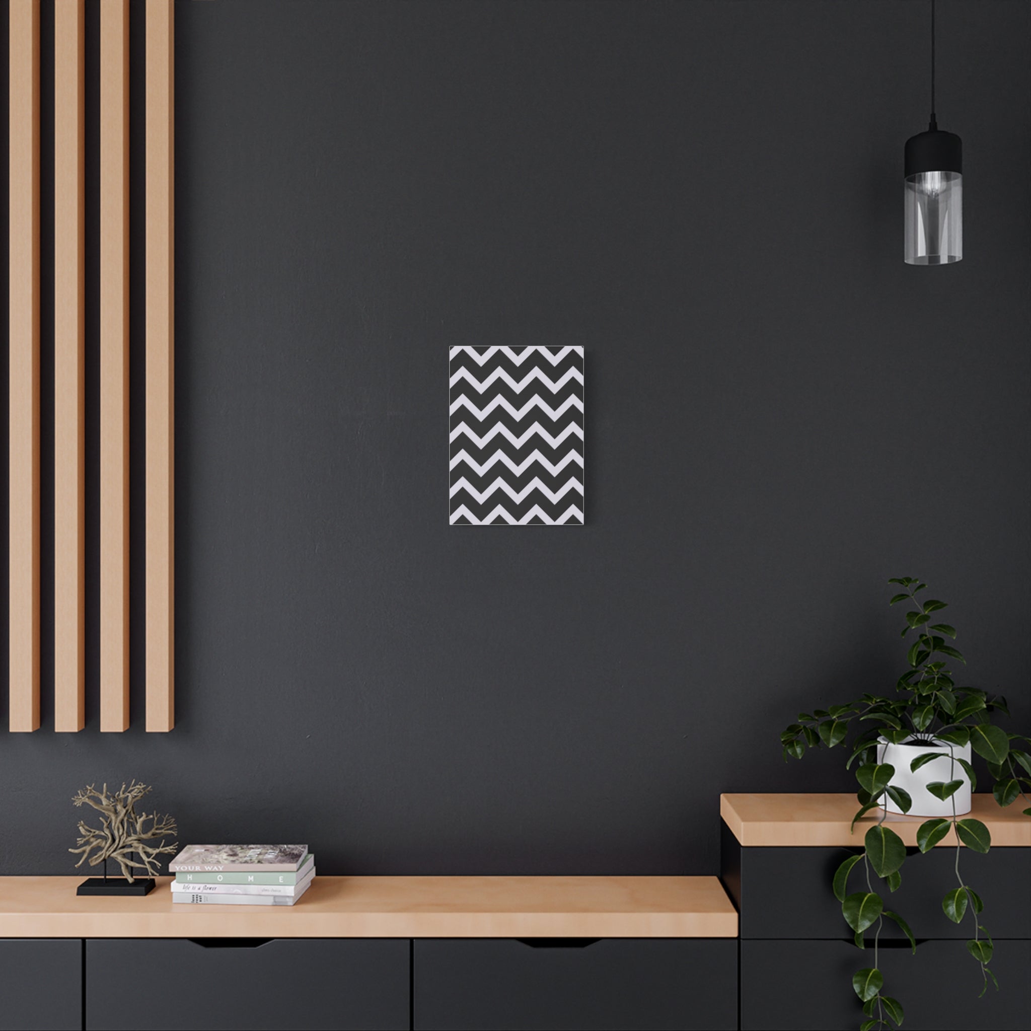 Modern Chevron Zigzag Matte Canvas Art