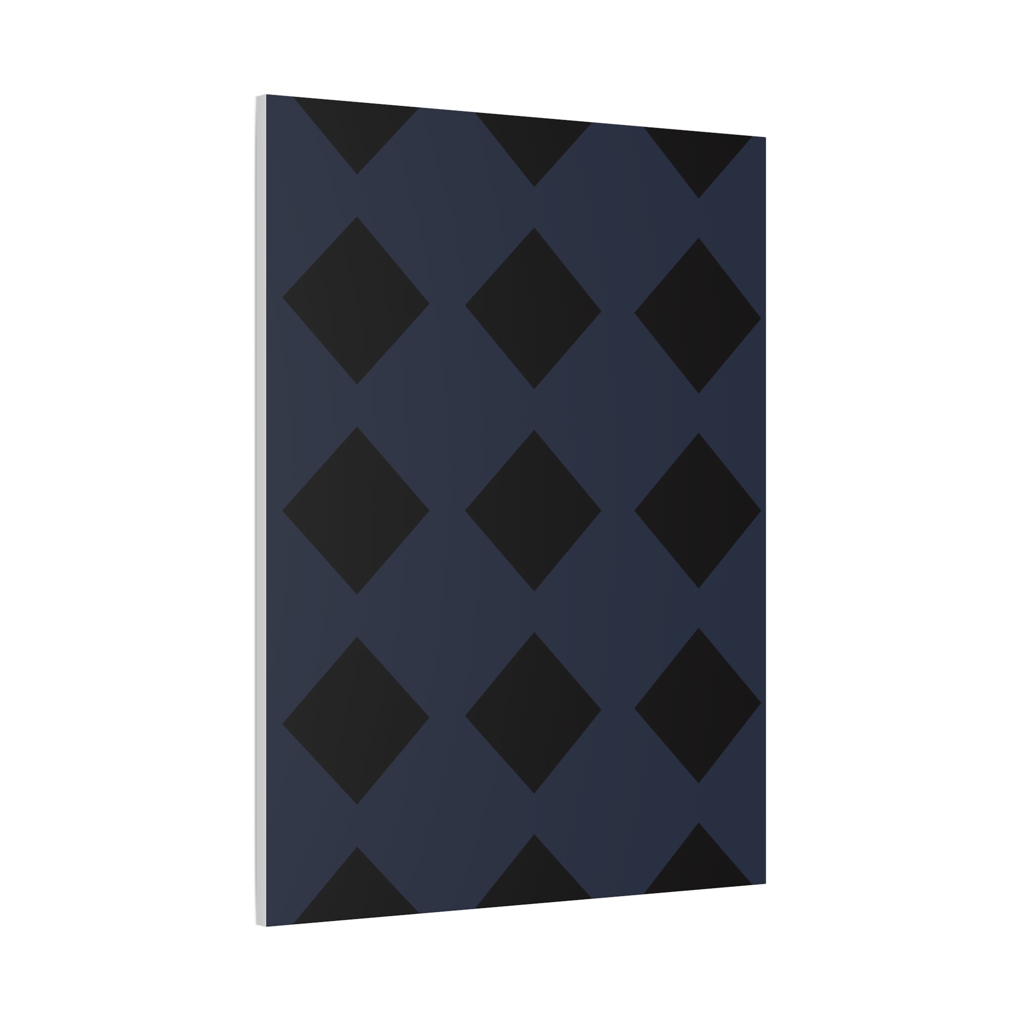 Geometric Dark Blue Diamond Canvas Art