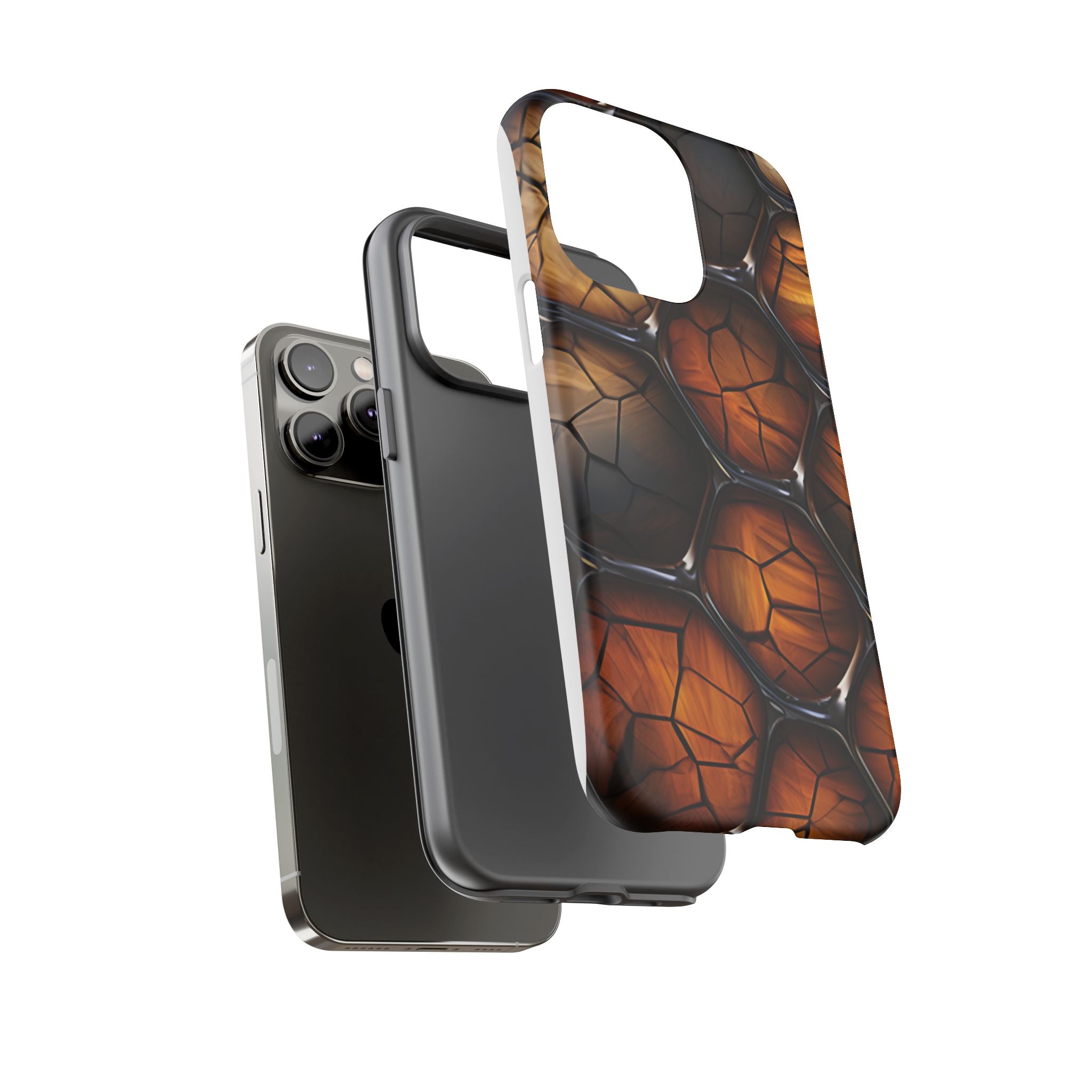 Cracked Wood Honeycomb iPhone Case