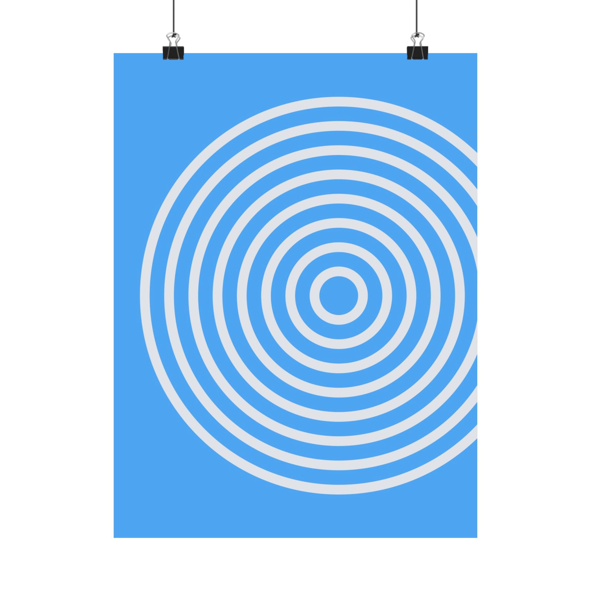 Minimalist Blue Circle Ripple Poster