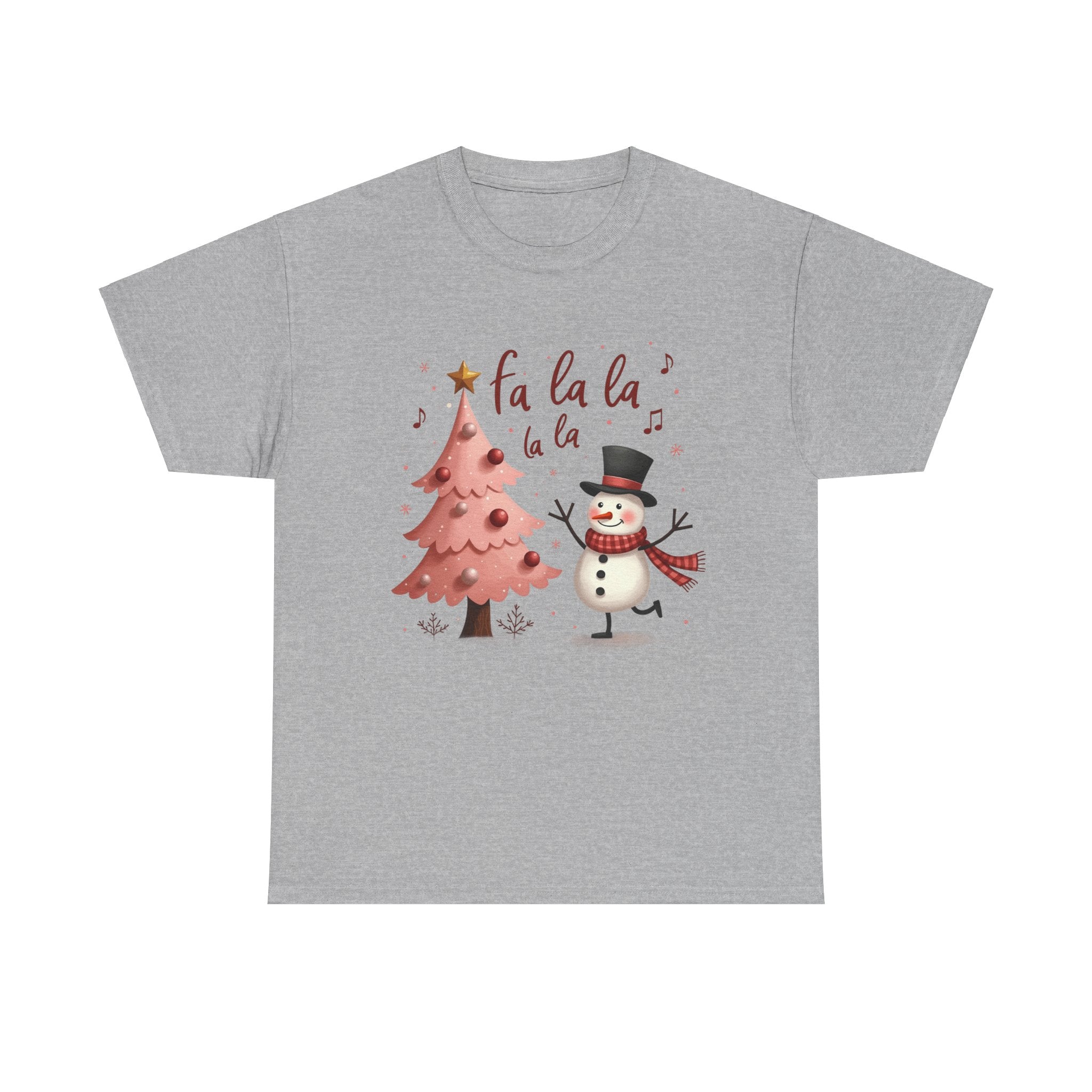 Pink Xmas Tree & Snowman T-Shirt