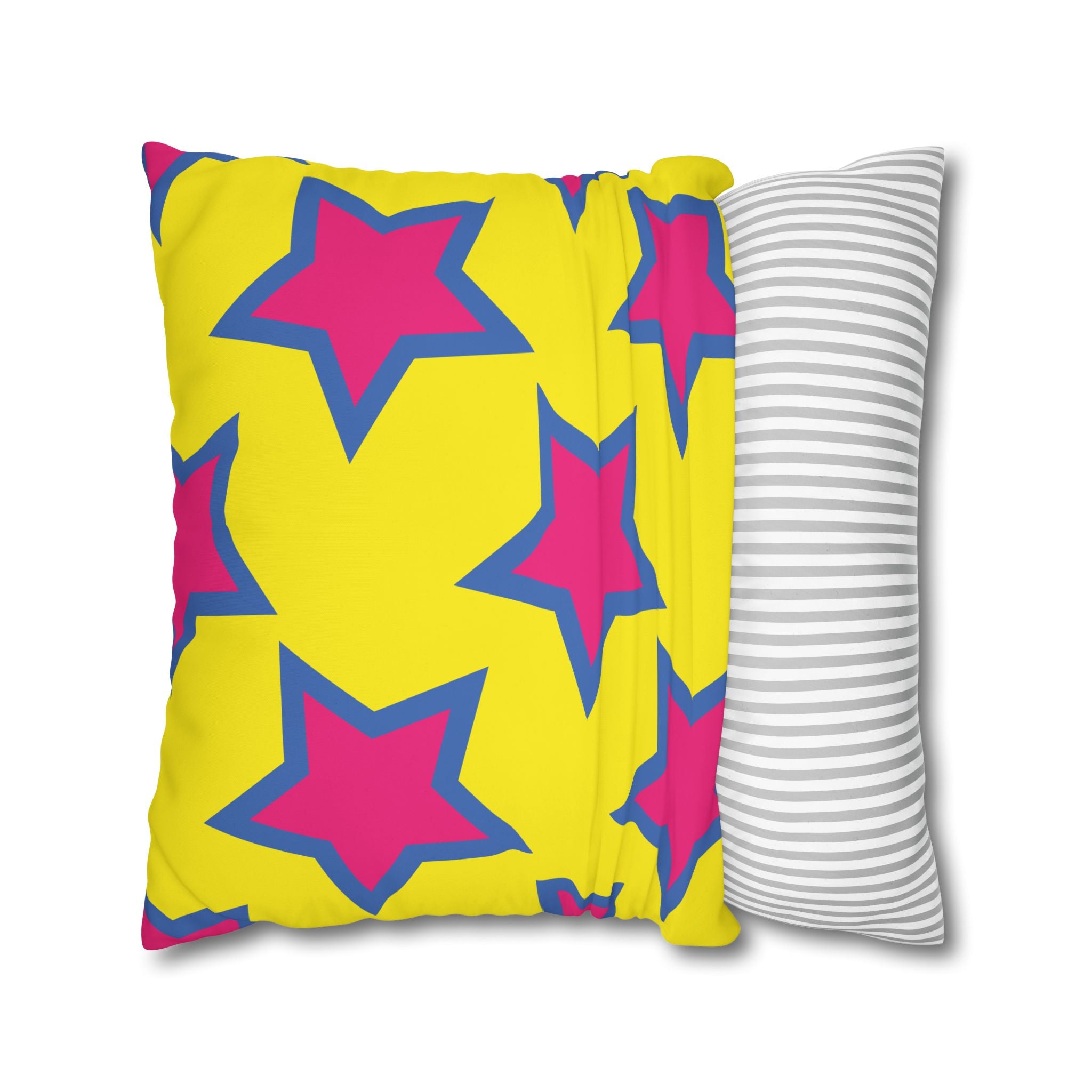 Pink & Purple Star Pillowcase - Yellow