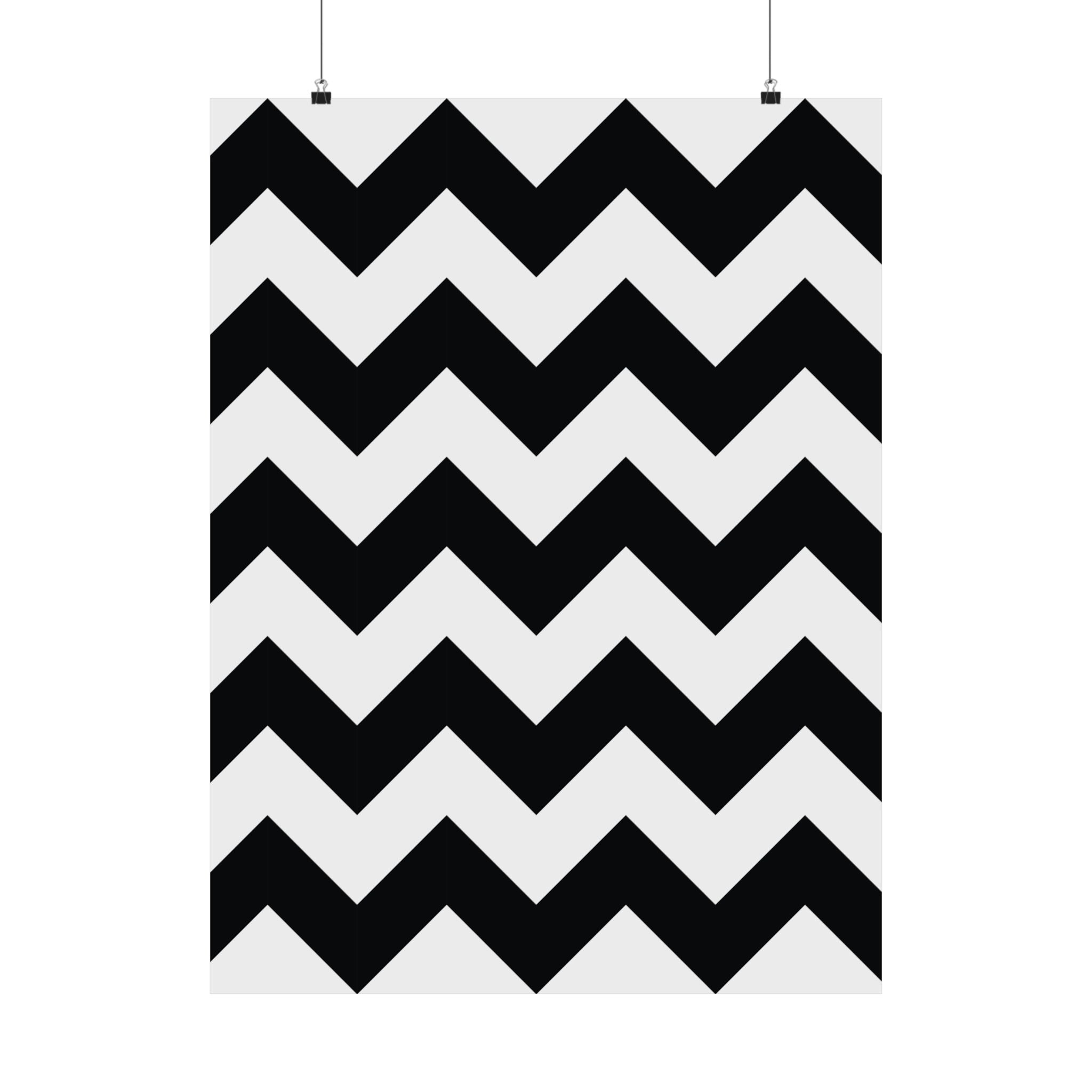 Bold Black & White Zigzag Poster