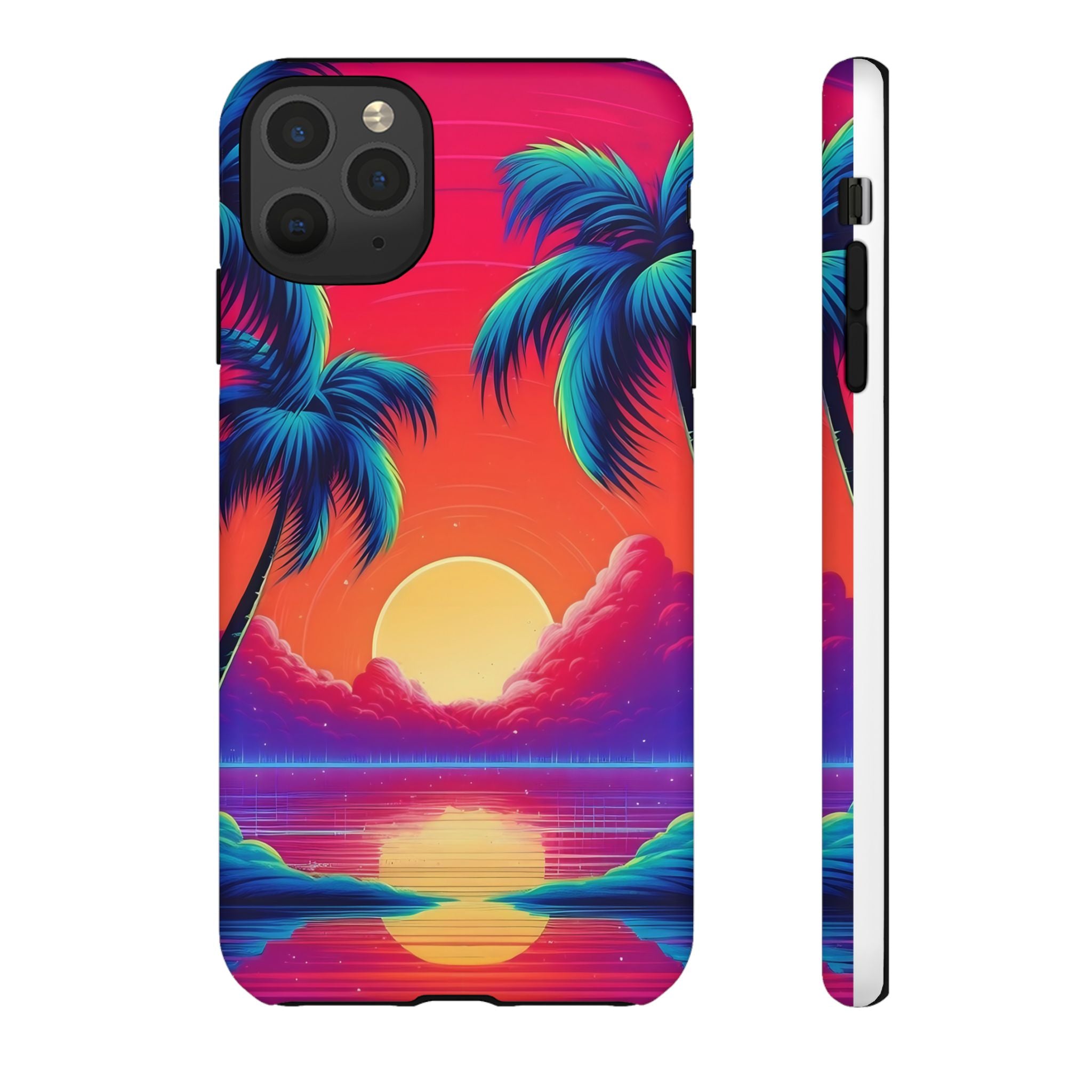 Sunset Palm Hexagon iPhone Case - Rugged