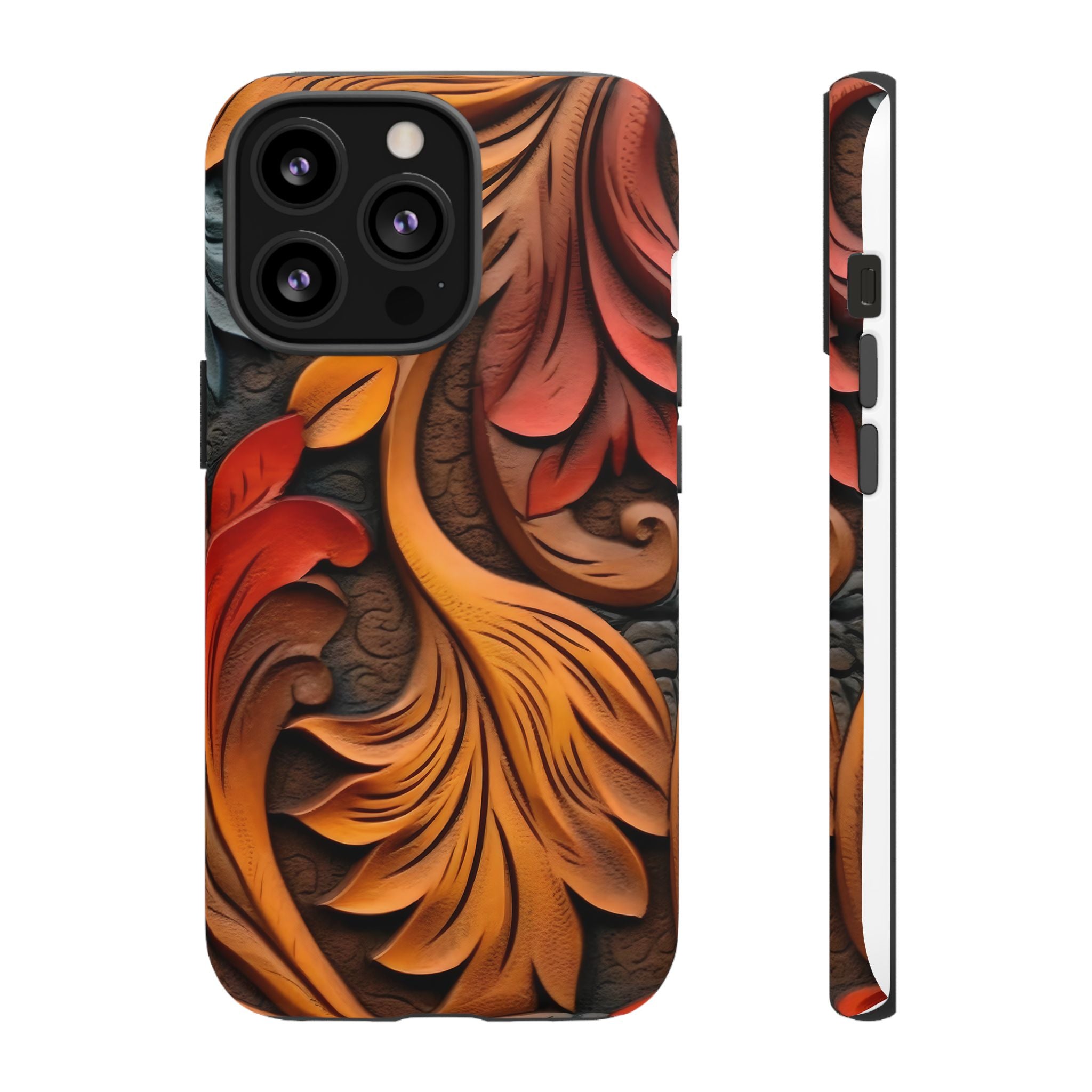 Baroque Floral Hexagon Stone iPhone Case