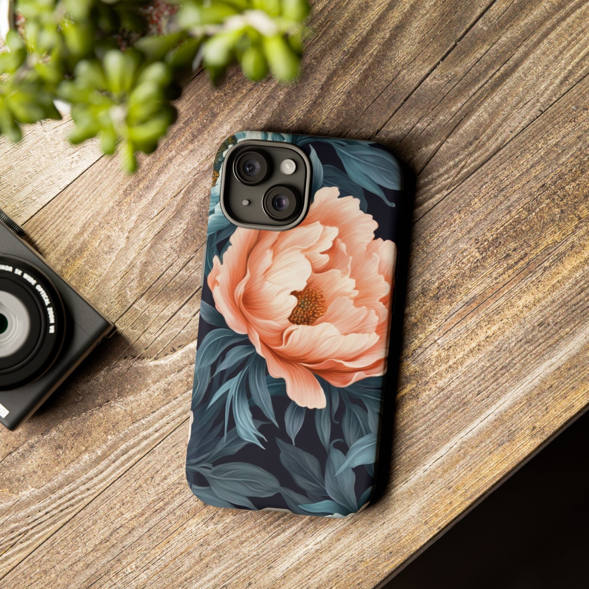 Moody Floral iPhone Case - Hexagon Stone