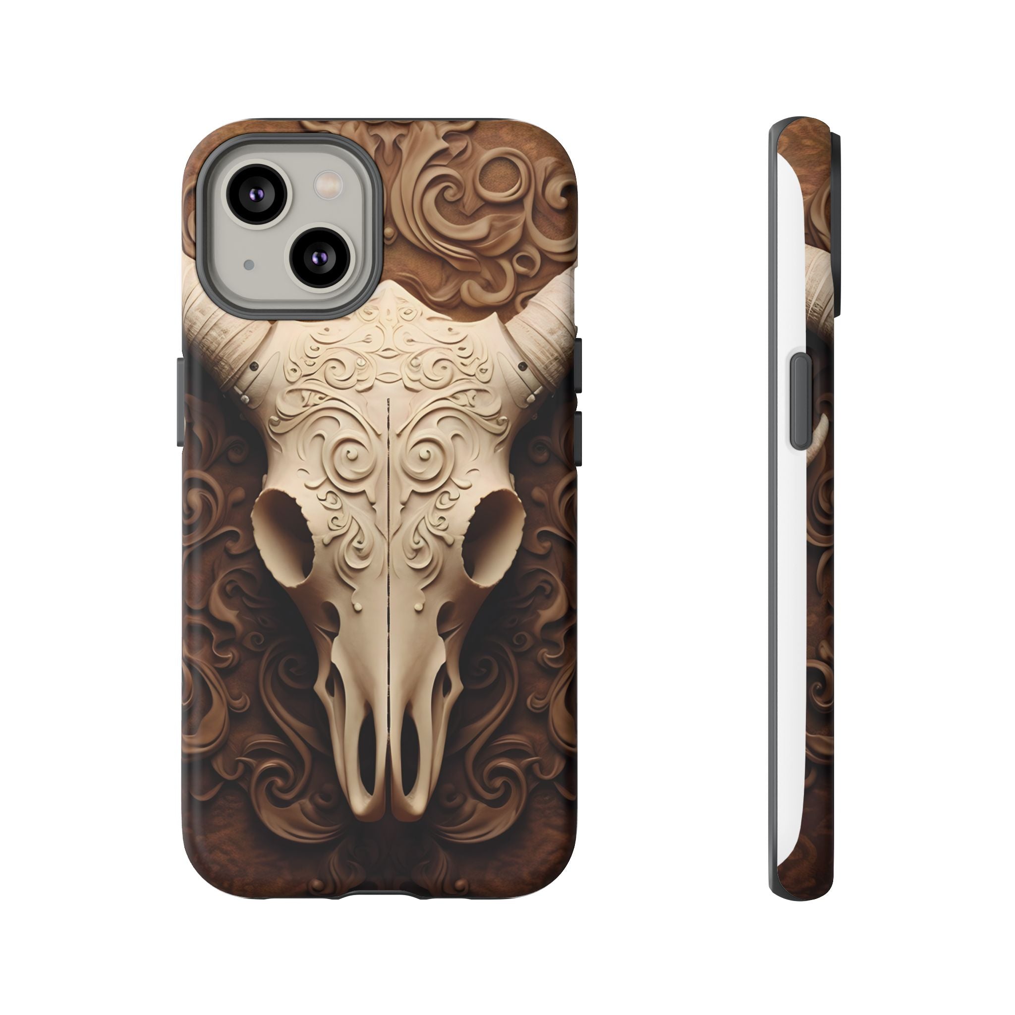 Baroque Ram Skull Hexagon Stone iPhone Case