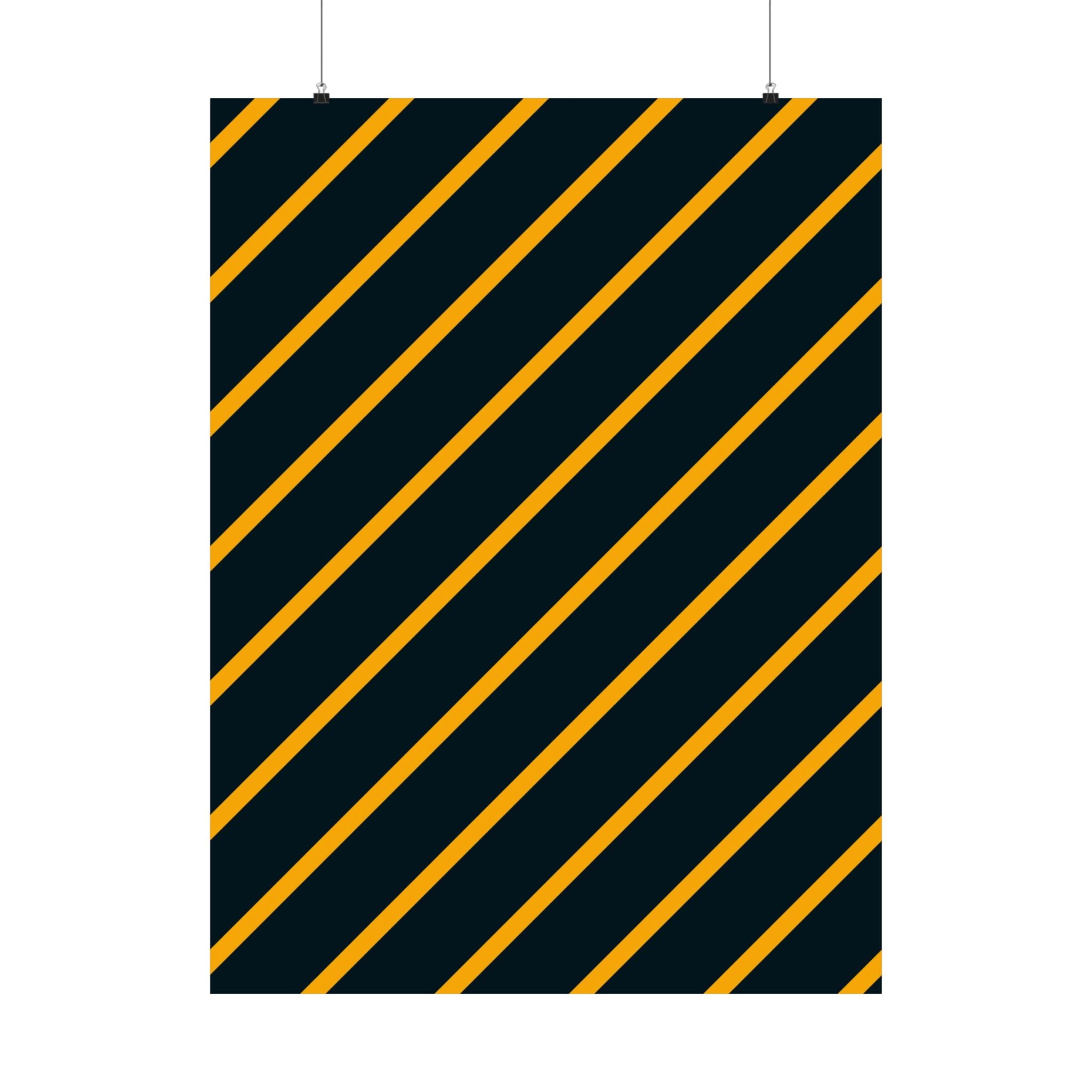 Bold Orange Diagonal Stripes Poster