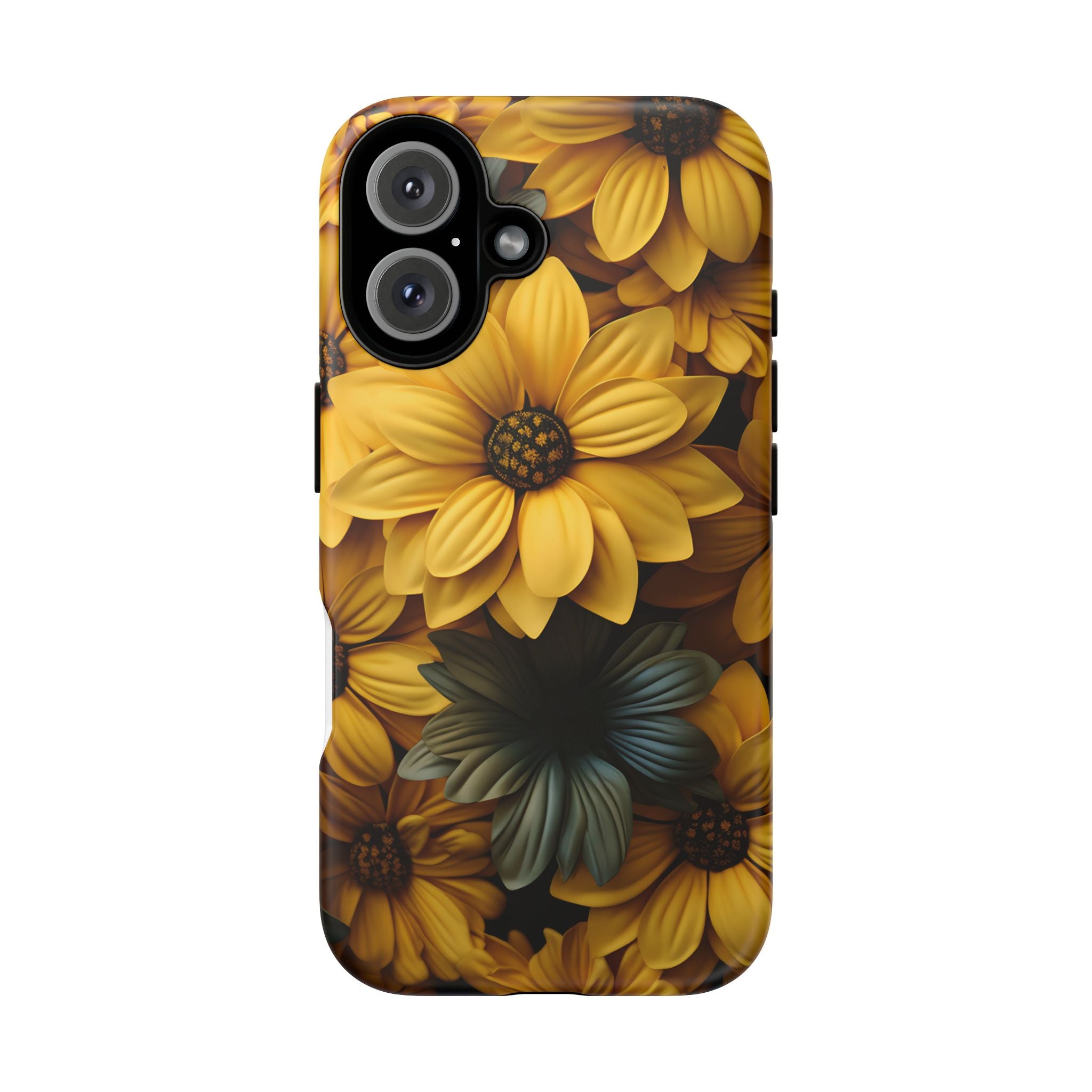 Golden Bloom Hexagon iPhone Case - Rugged Texture