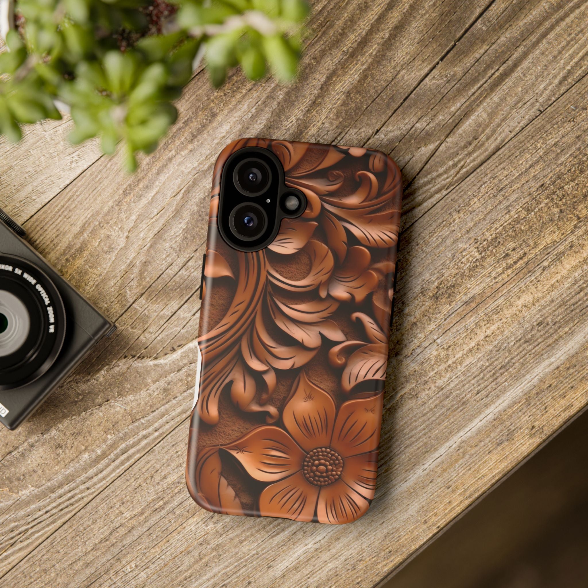 Baroque Floral Hexagon Stone iPhone Case