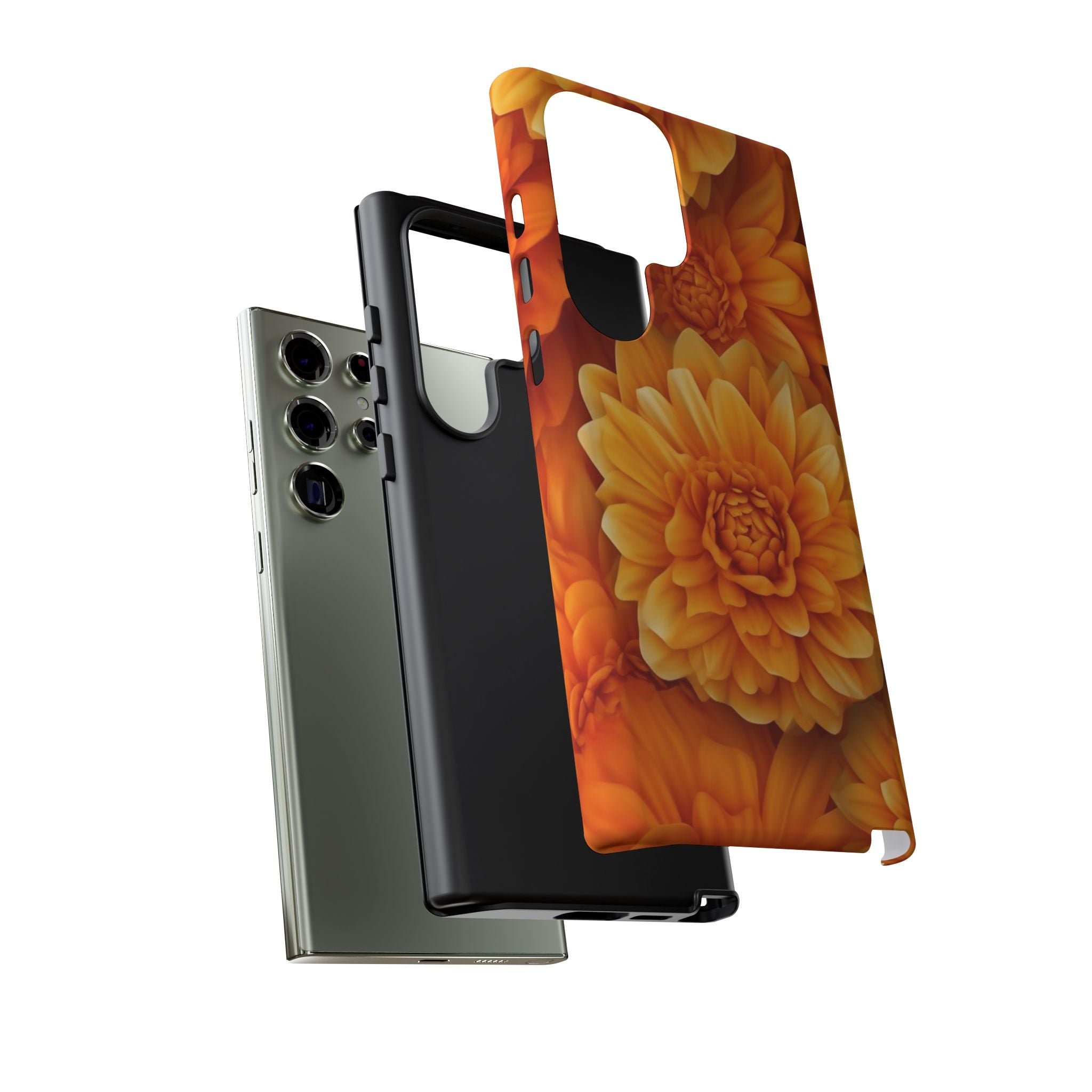 Orange Dahlia Bloom Samsung Case