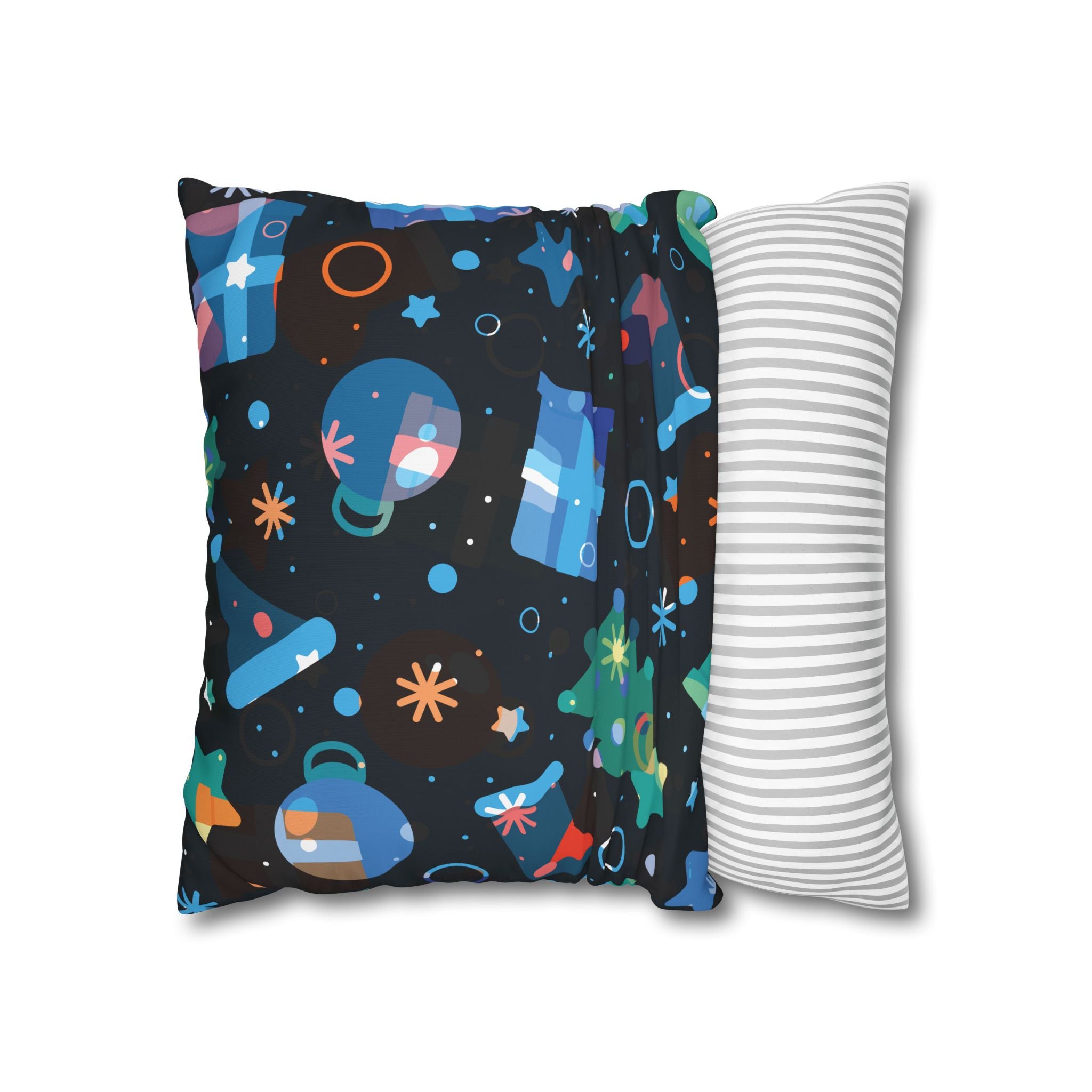 Navy Blue Christmas Pillowcase - Festive Minimalist Design