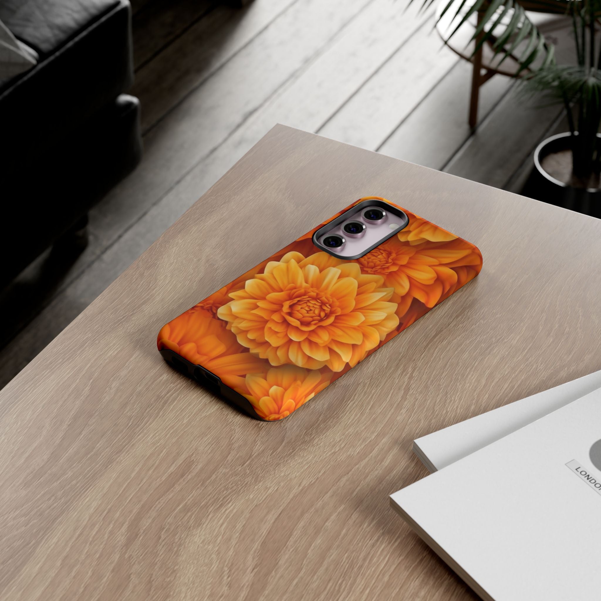 Orange Dahlia Bloom Samsung Case