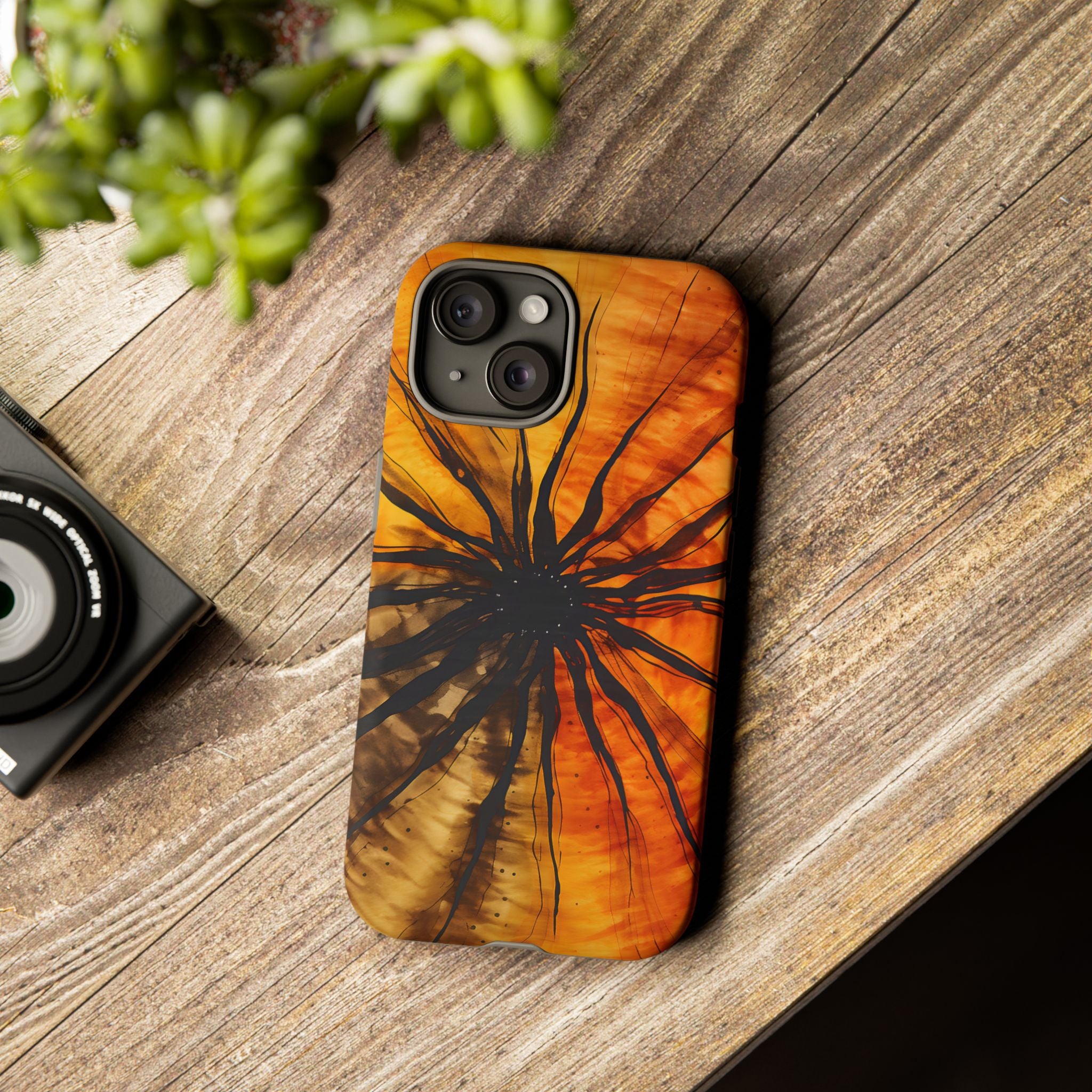 Fiery Sunburst Hexagon iPhone Case