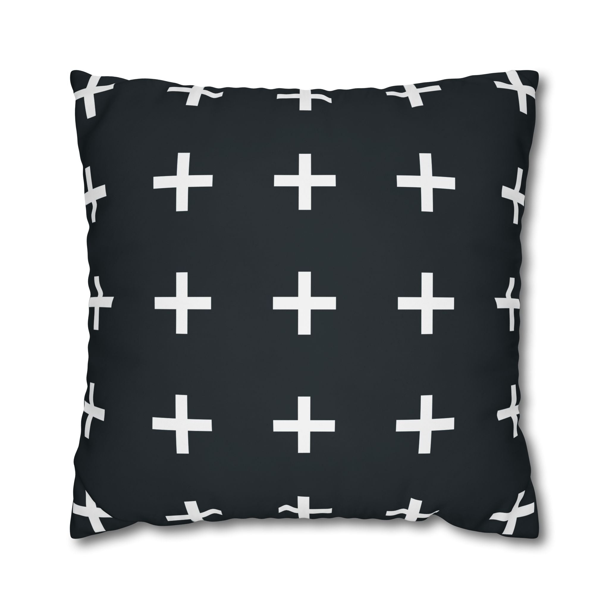 Teal Plus Sign Pillowcase - Geometric Design