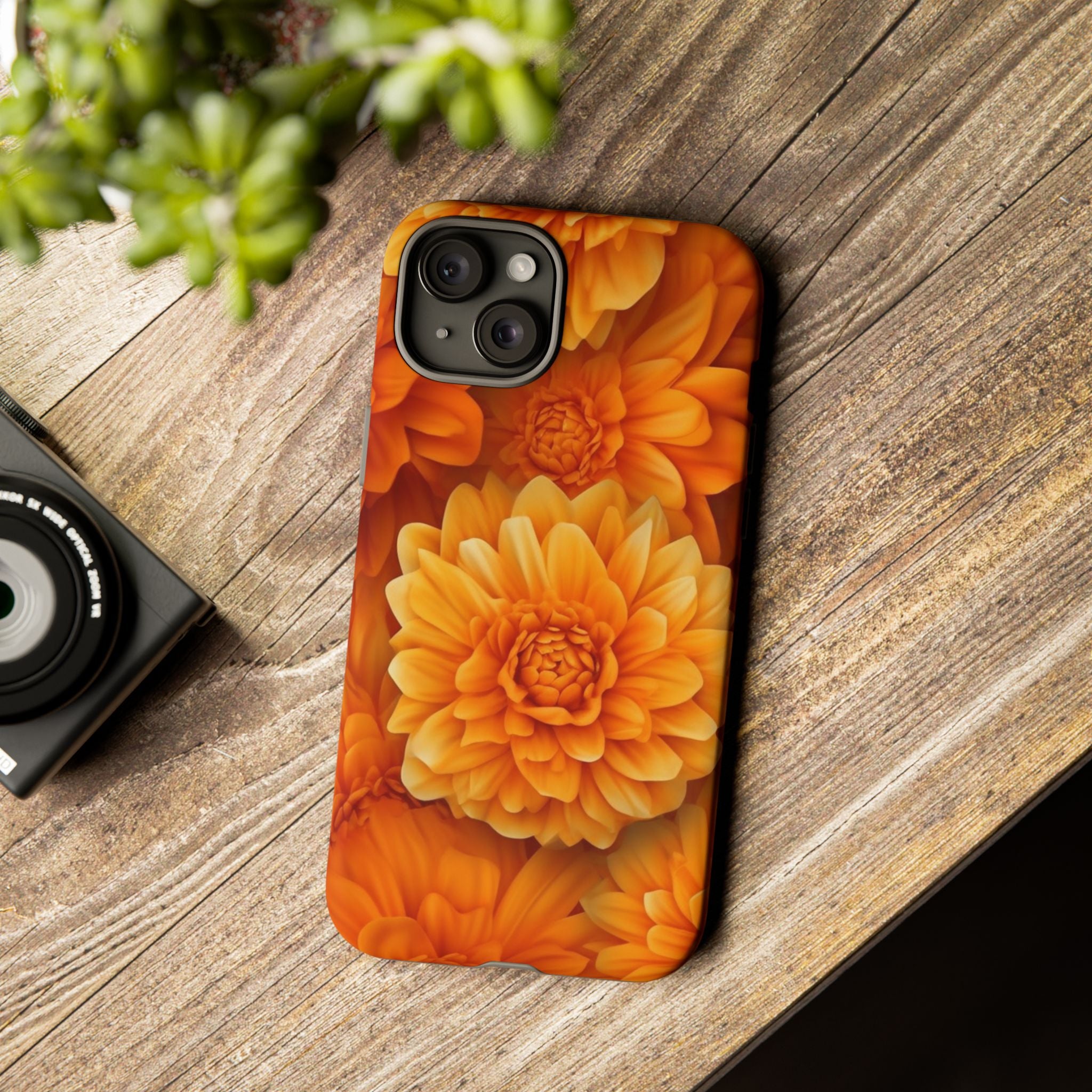 Fiery Dahlia Hexagon iPhone Case