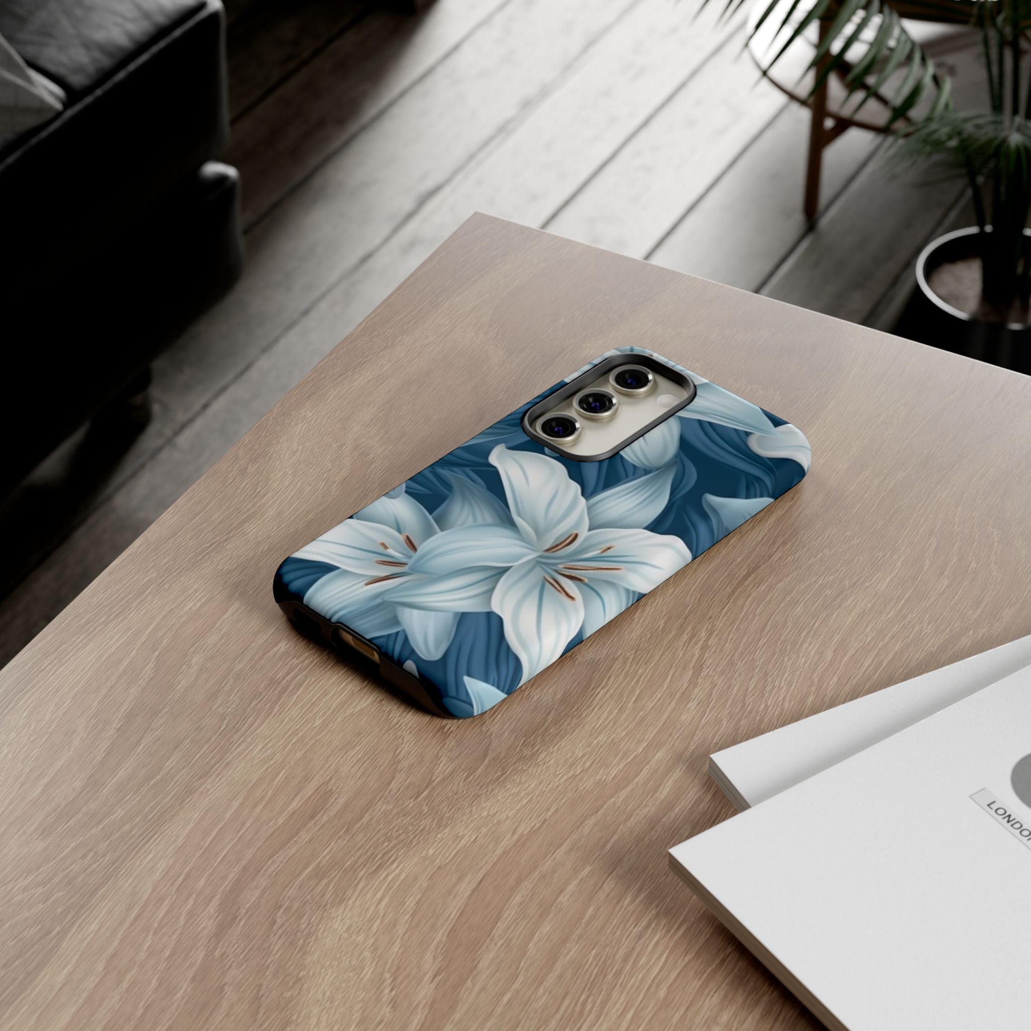 Pastel Blue Lily Samsung Phone Case