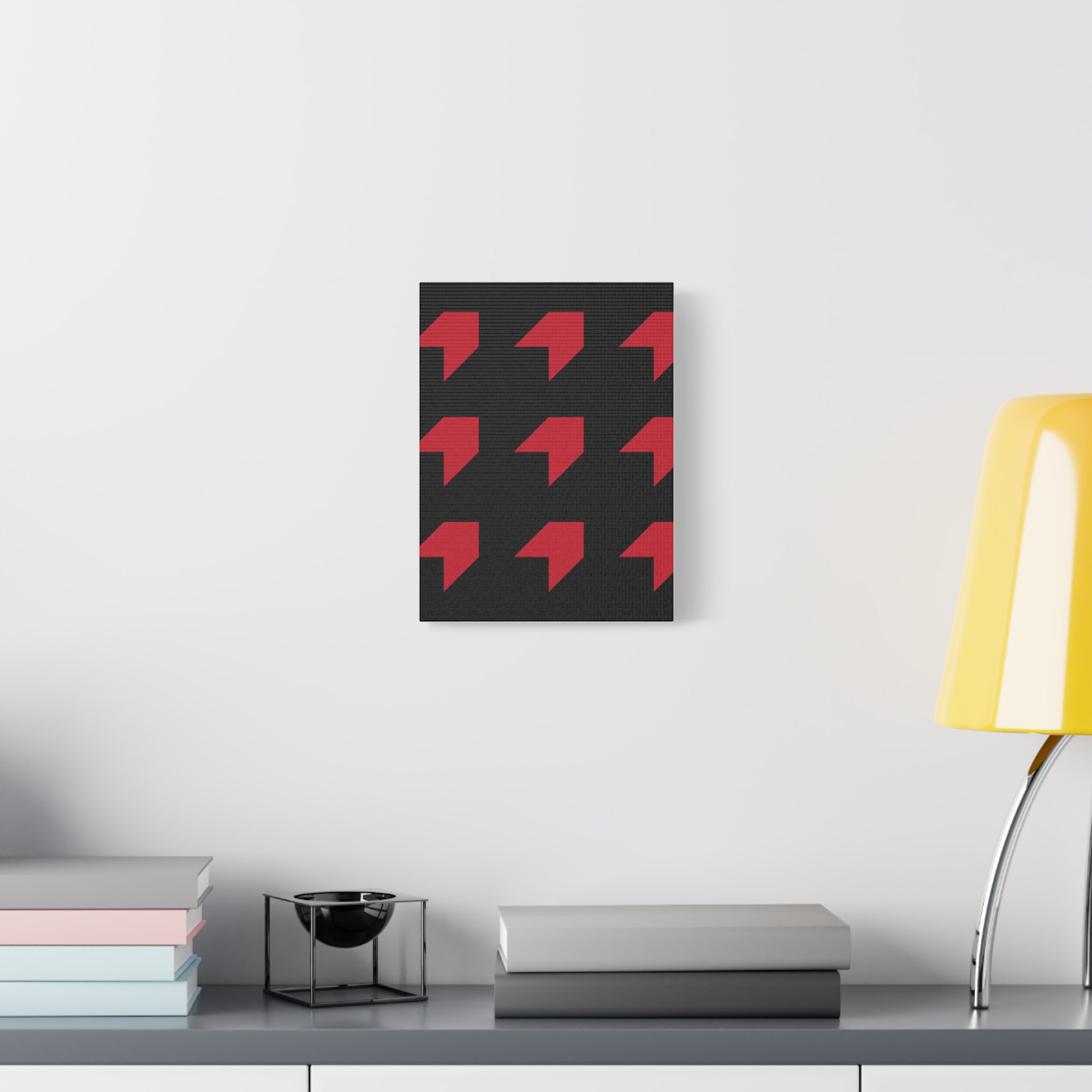 Red Geometric Arrow Canvas Art