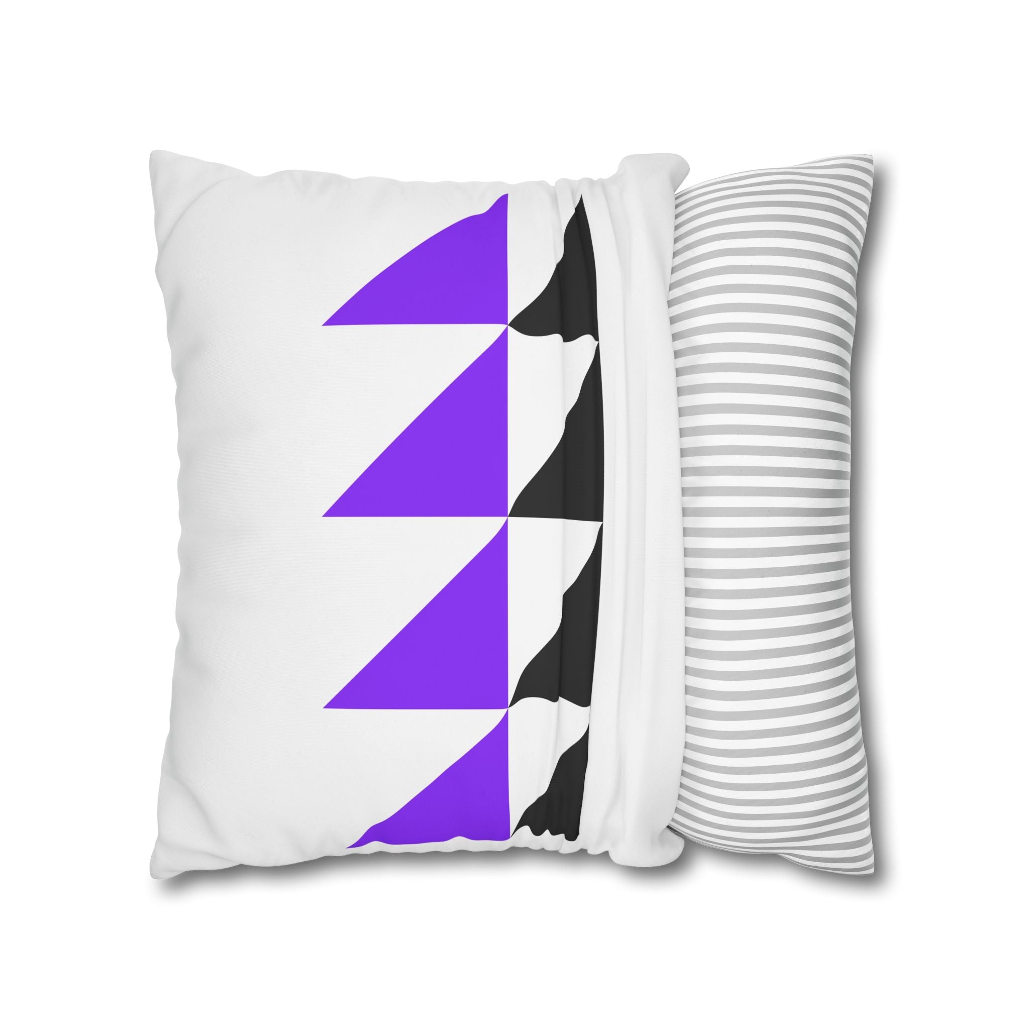 Geometric Triangle Pillowcase - Purple & Black