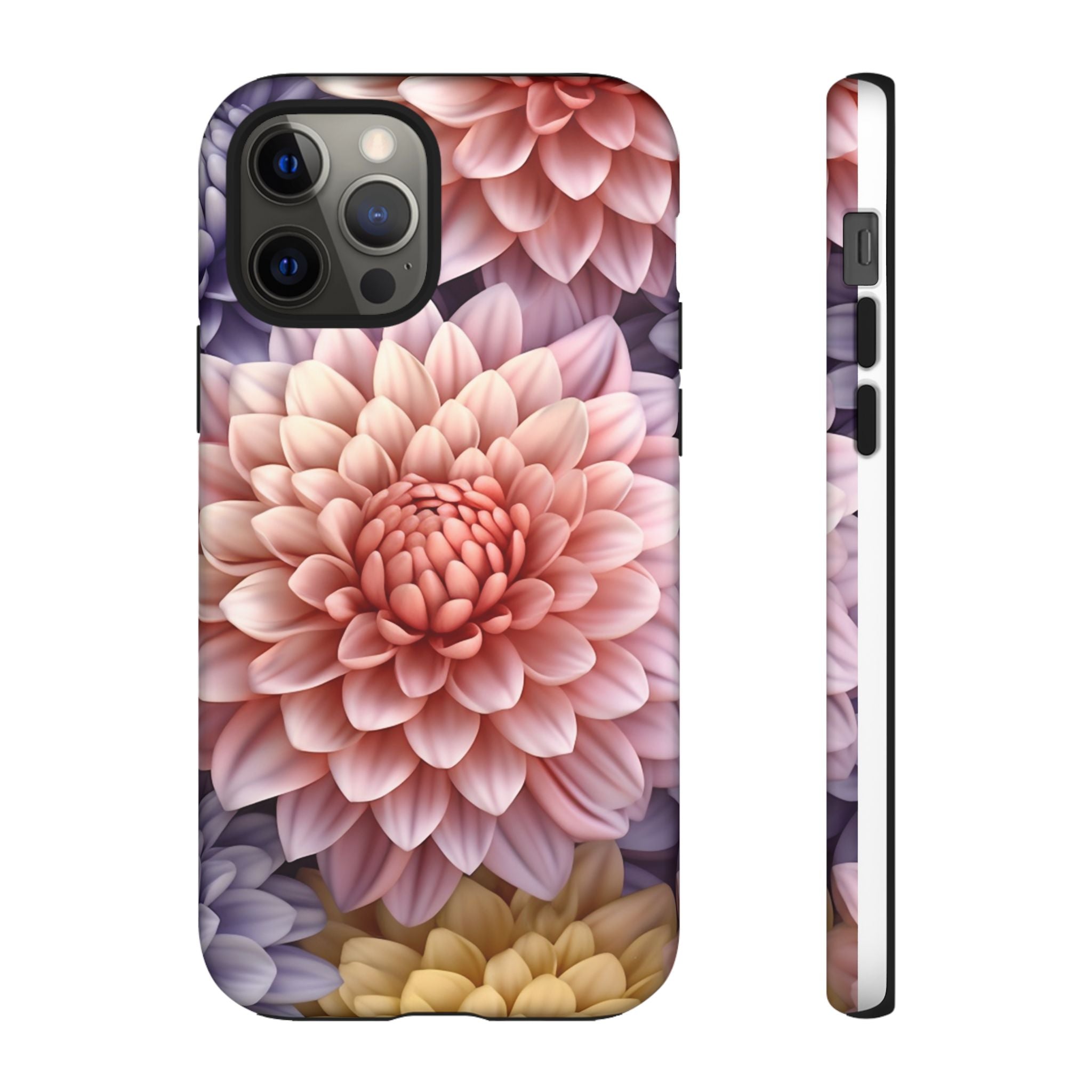 Dahlia Bloom Hexagon Stone iPhone Case