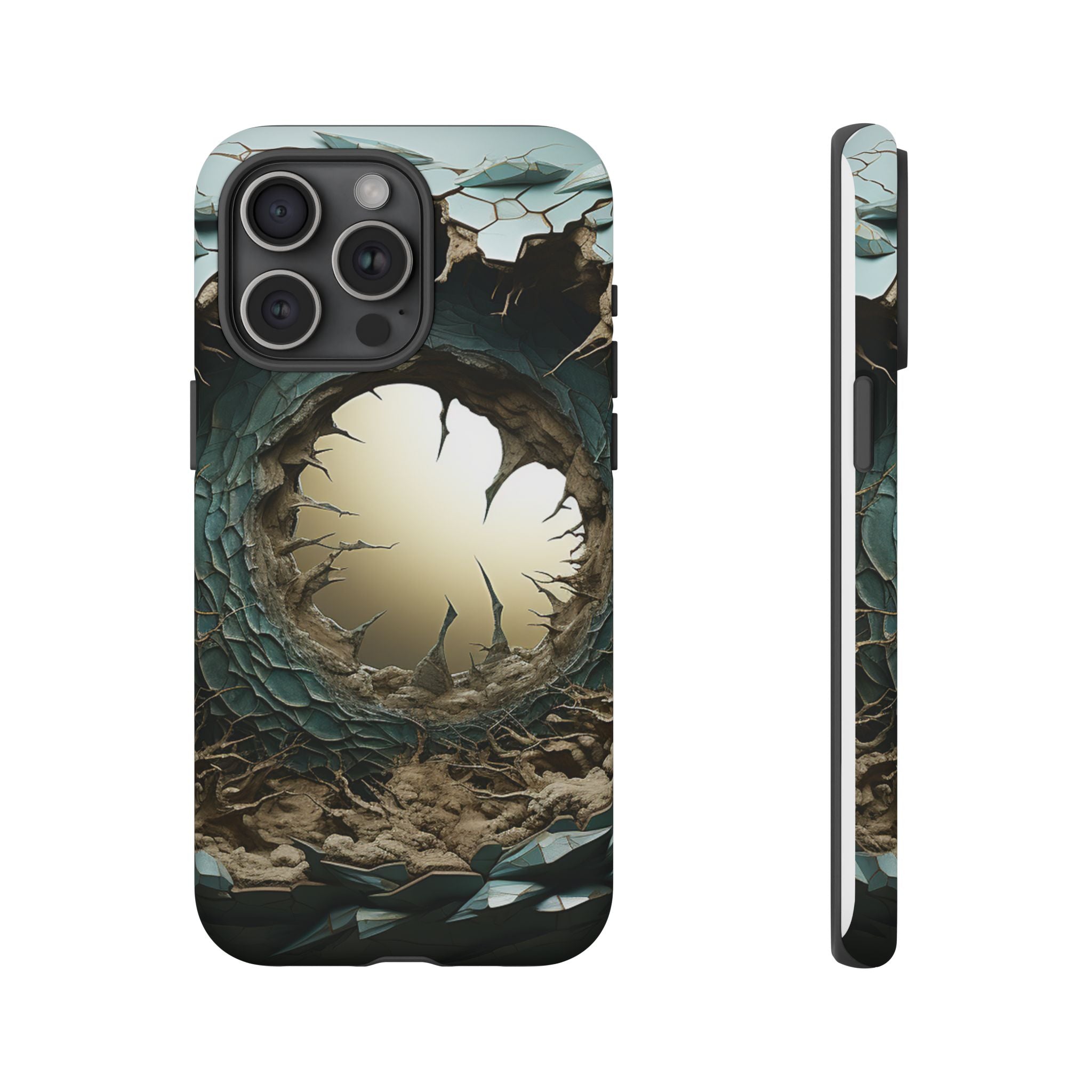 Surreal Alien Landscape Hexagon Stone iPhone Case